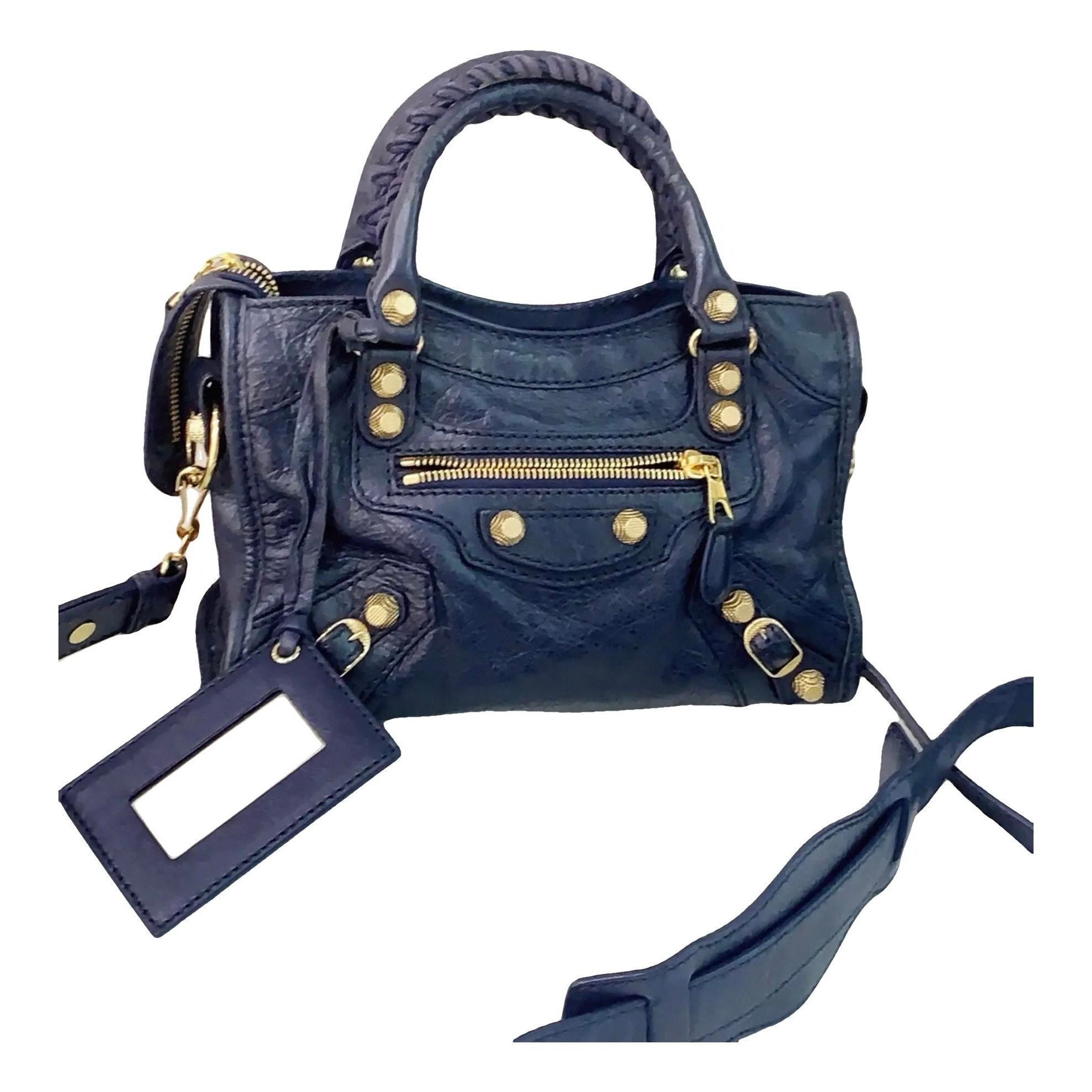 City leather handbag