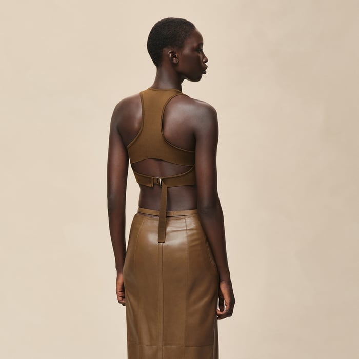 Marron Muschio Sleeveless Top