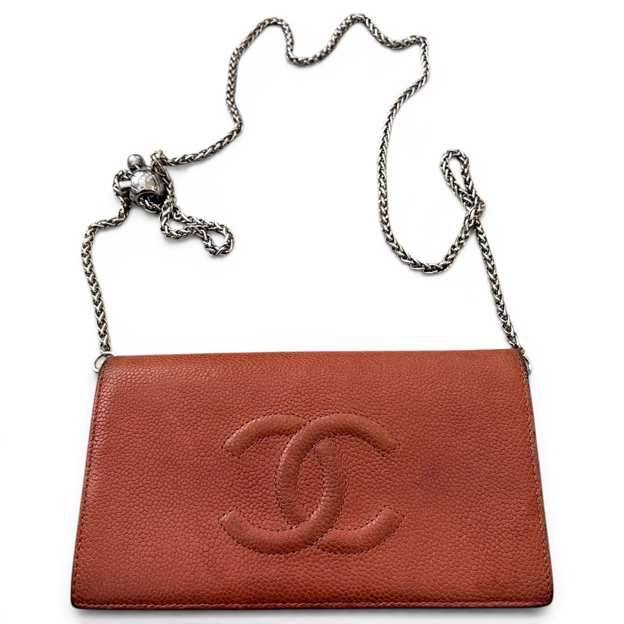 Wallet On Chain Double C leather crossbody bag