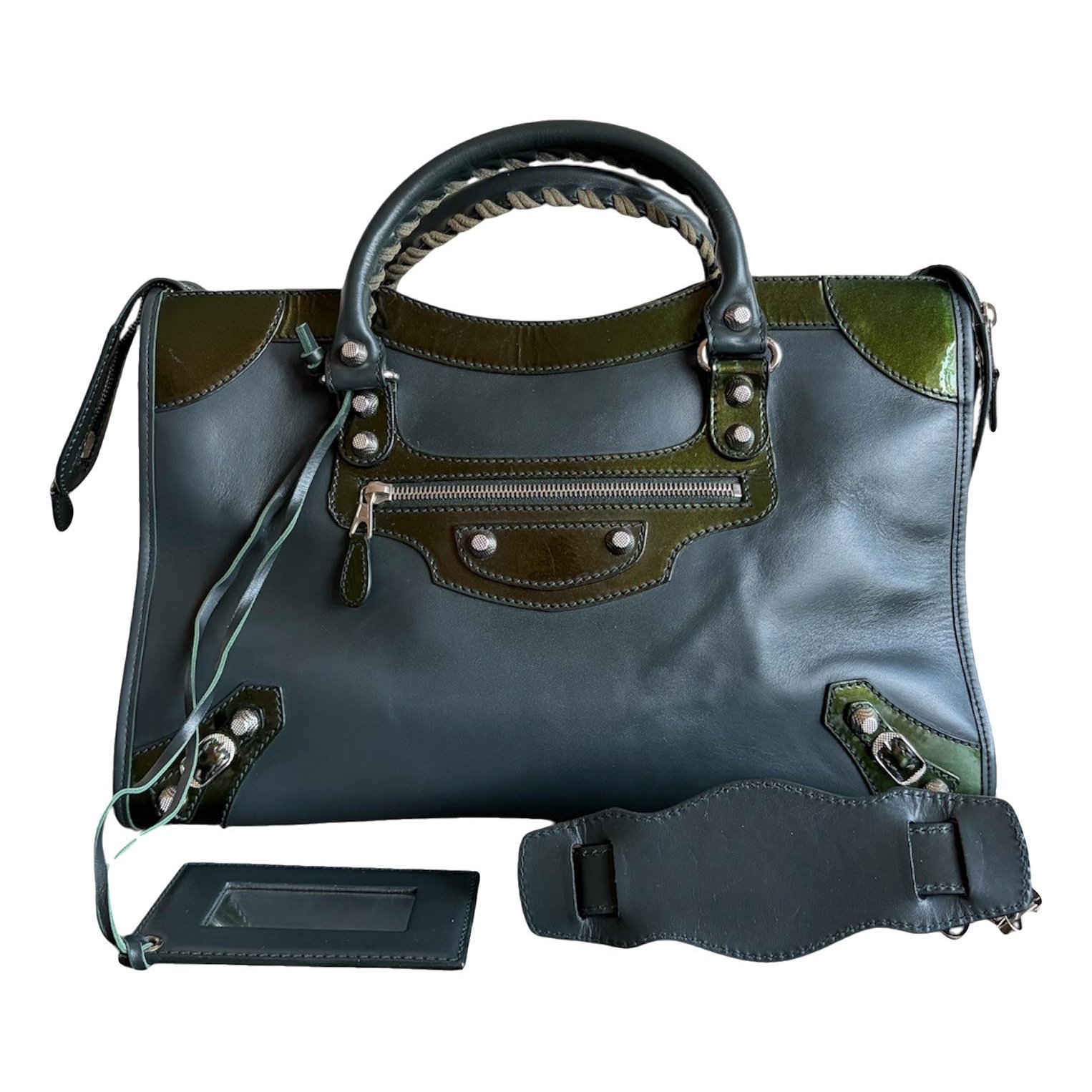 City leather handbag