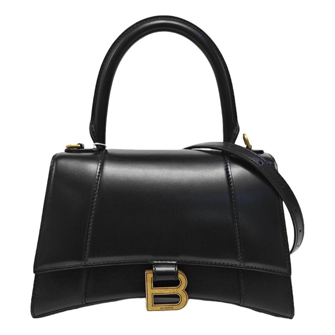 Hourglass leather handbag