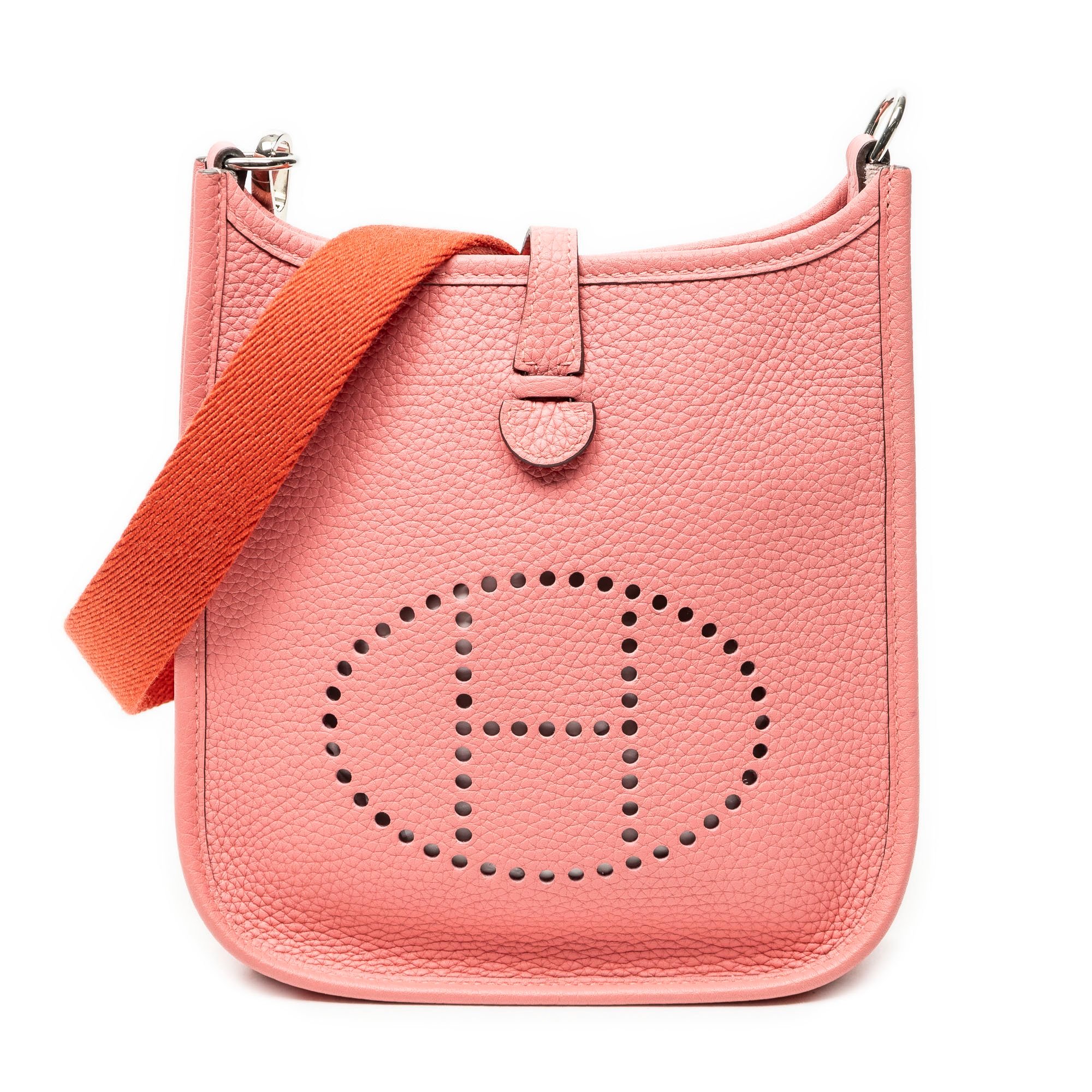 Hermes Evelyne Handbag Rose Lipstick Clemence Leather 2017