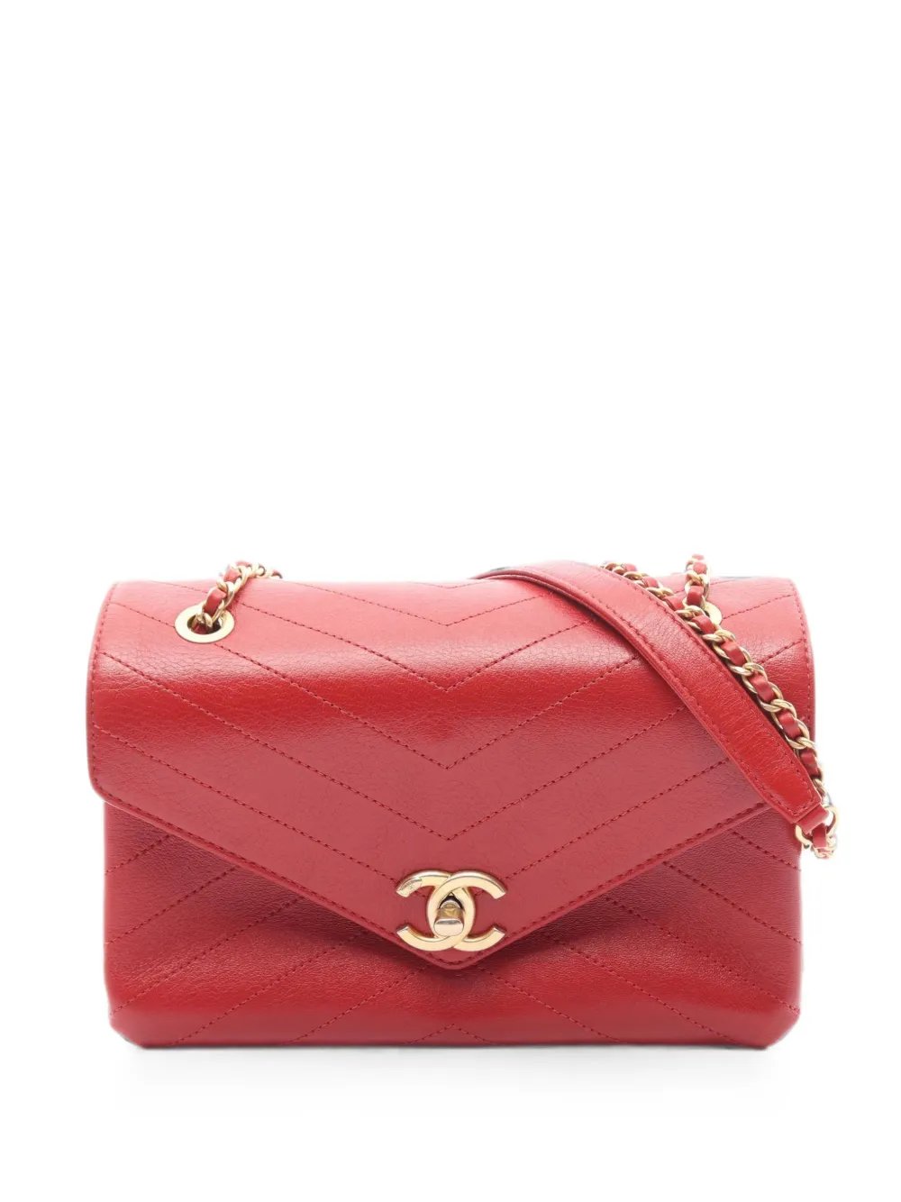 2018 Chevron V-stitch shoulder bag