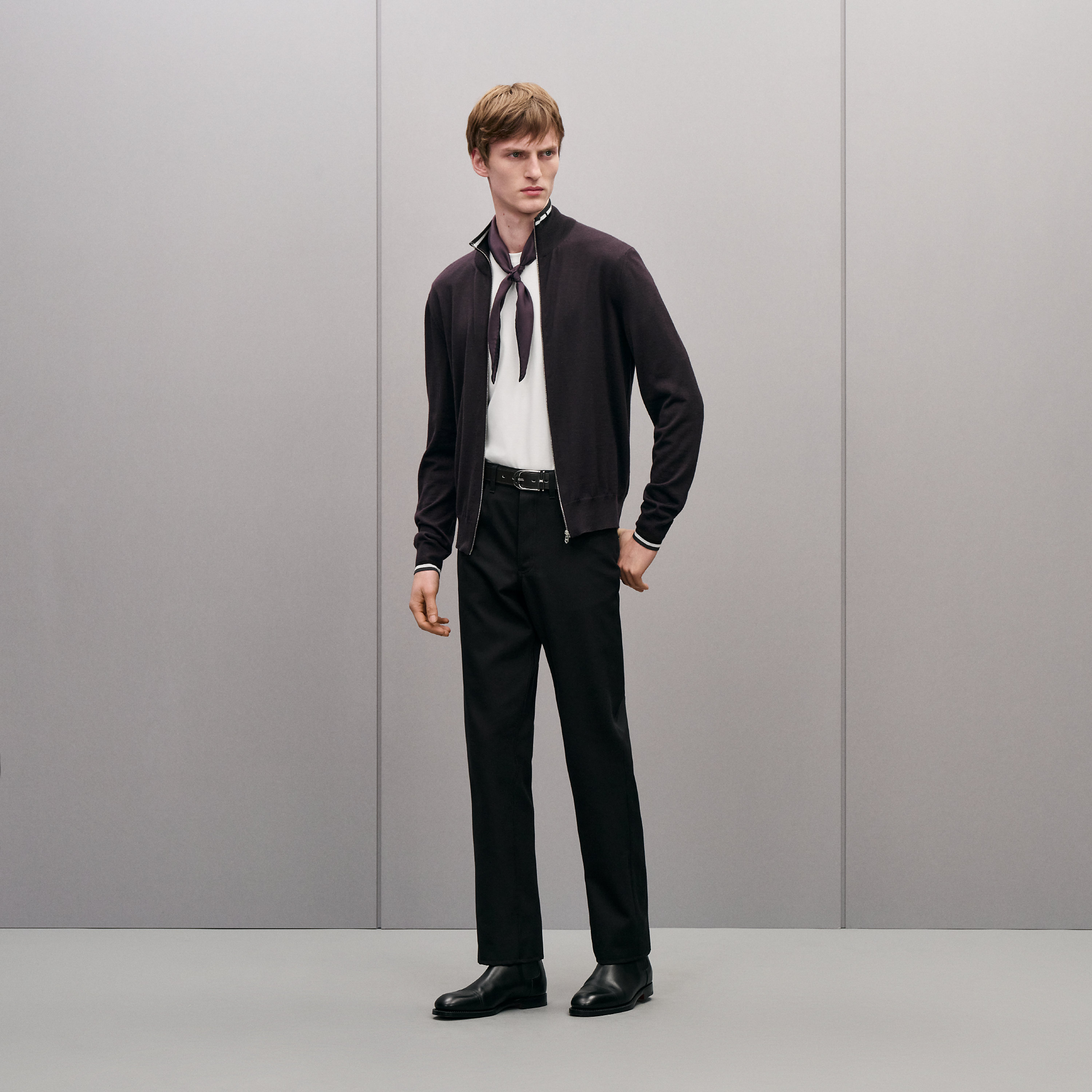 "Rayures & twist" zipped jacket