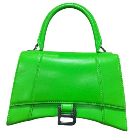 Hourglass leather handbag