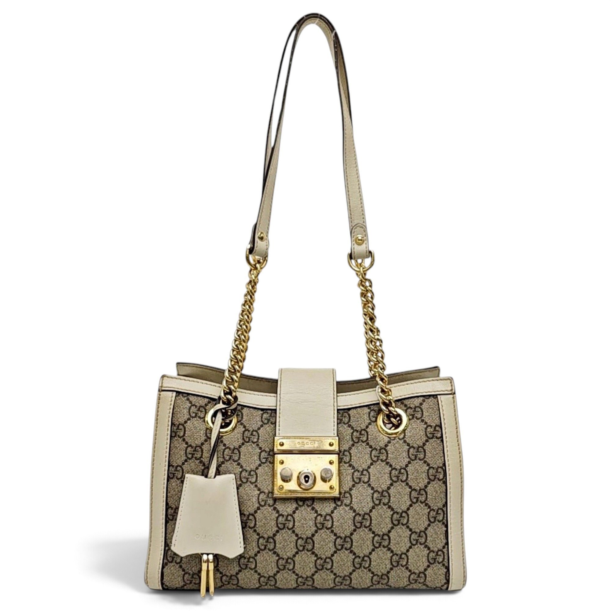 Padlock leather handbag