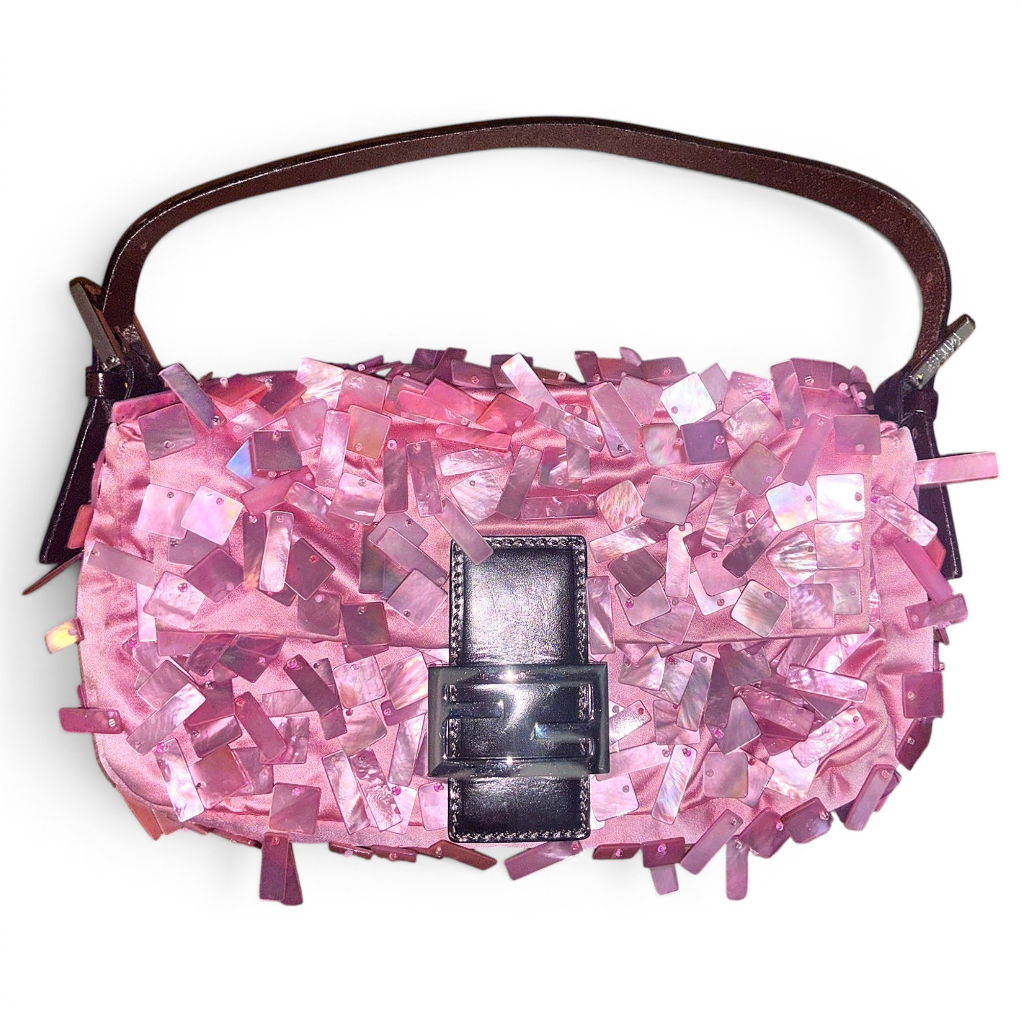 Baguette silk handbag