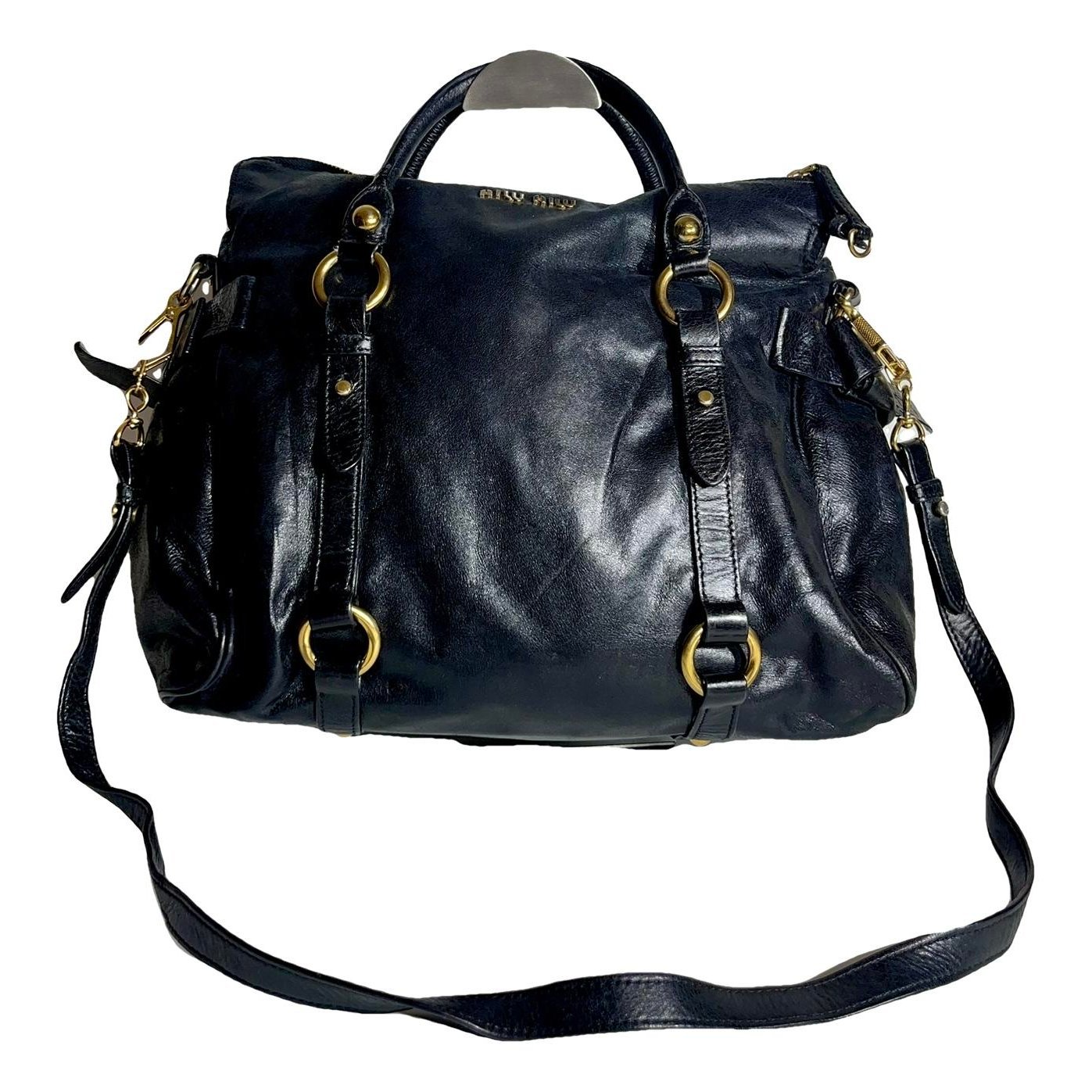 Bow bag leather handbag
