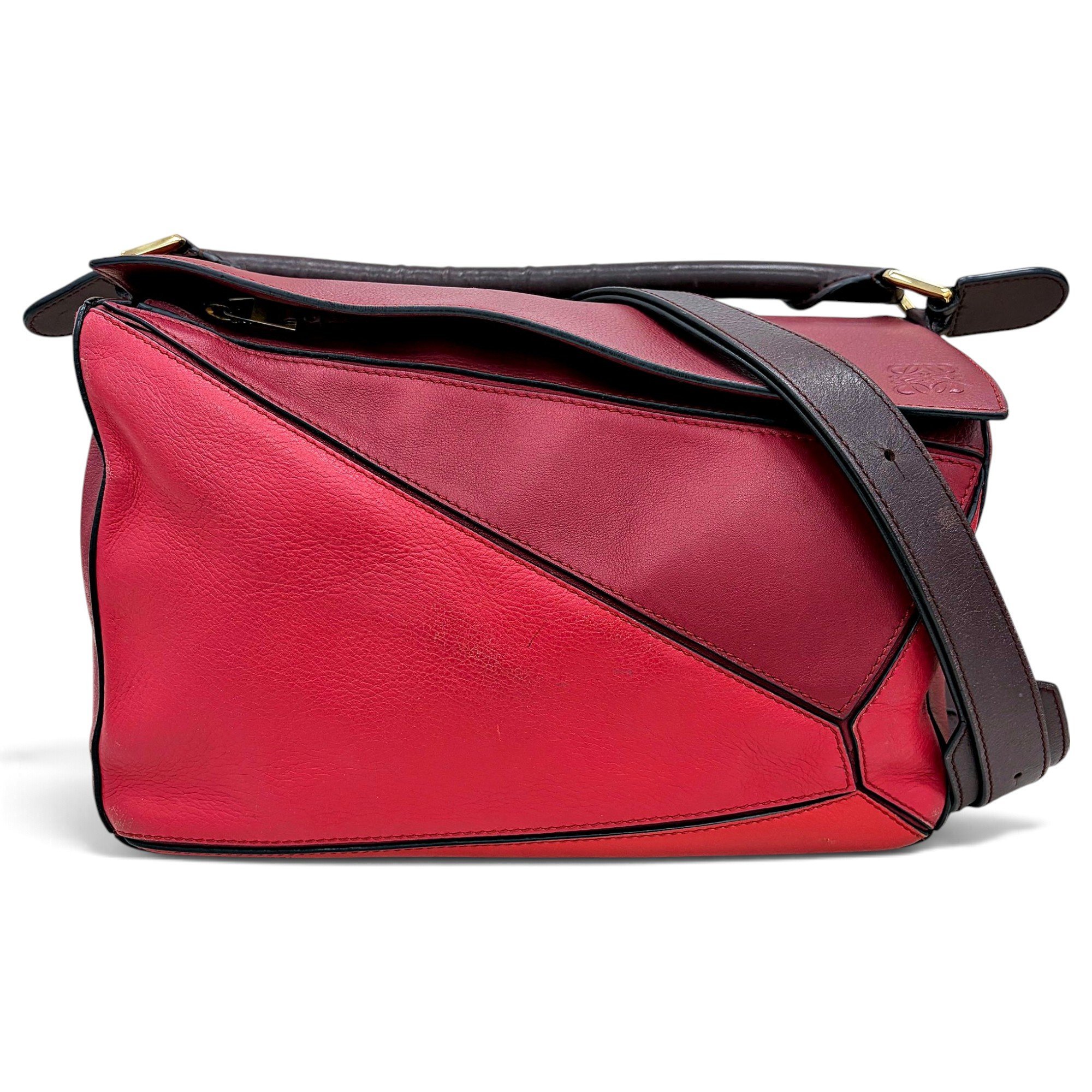 Puzzle leather handbag
