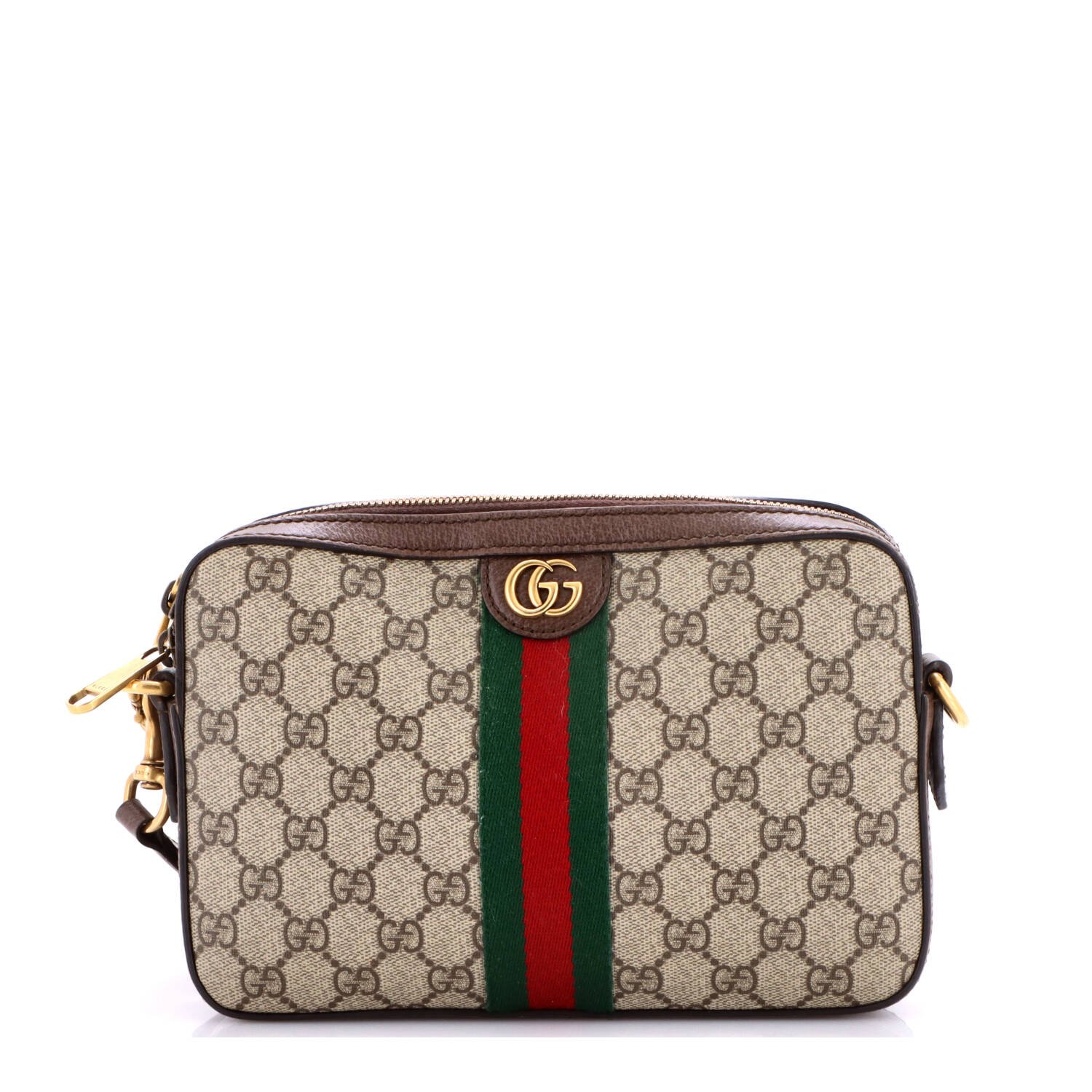 Ophidia Zip Wristlet Shoulder Bag GG Coated Canvas Small
