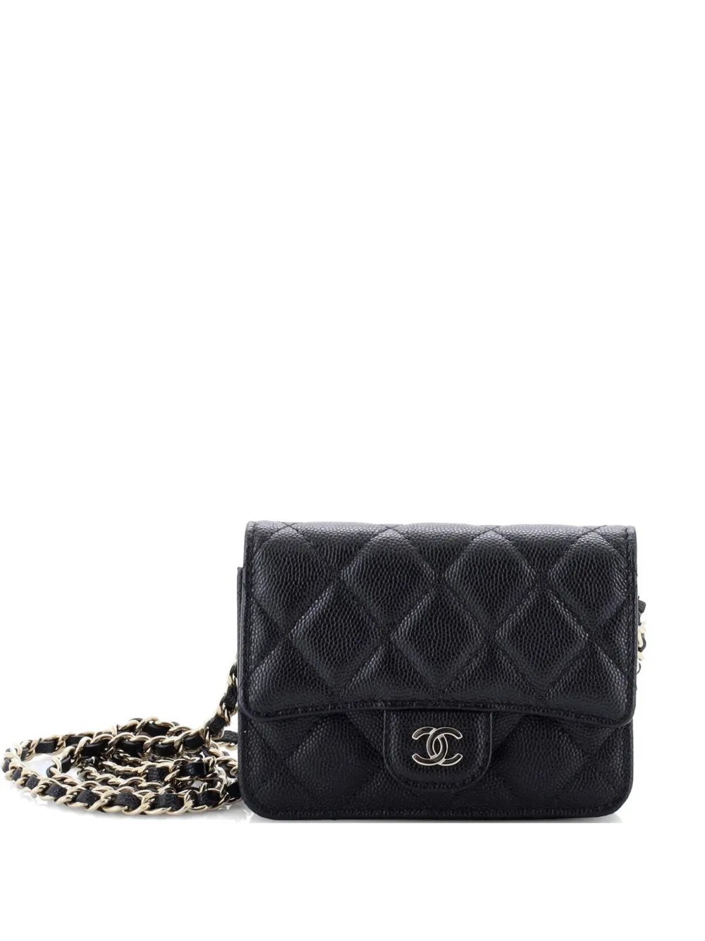 Classic Flap with Chain Quilted Caviar Small clutch bag