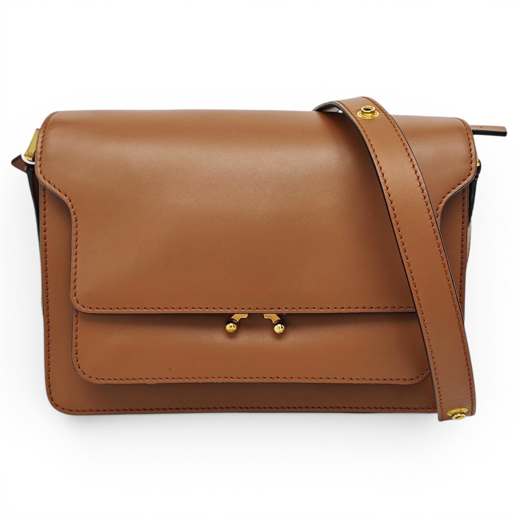Trunk leather handbag