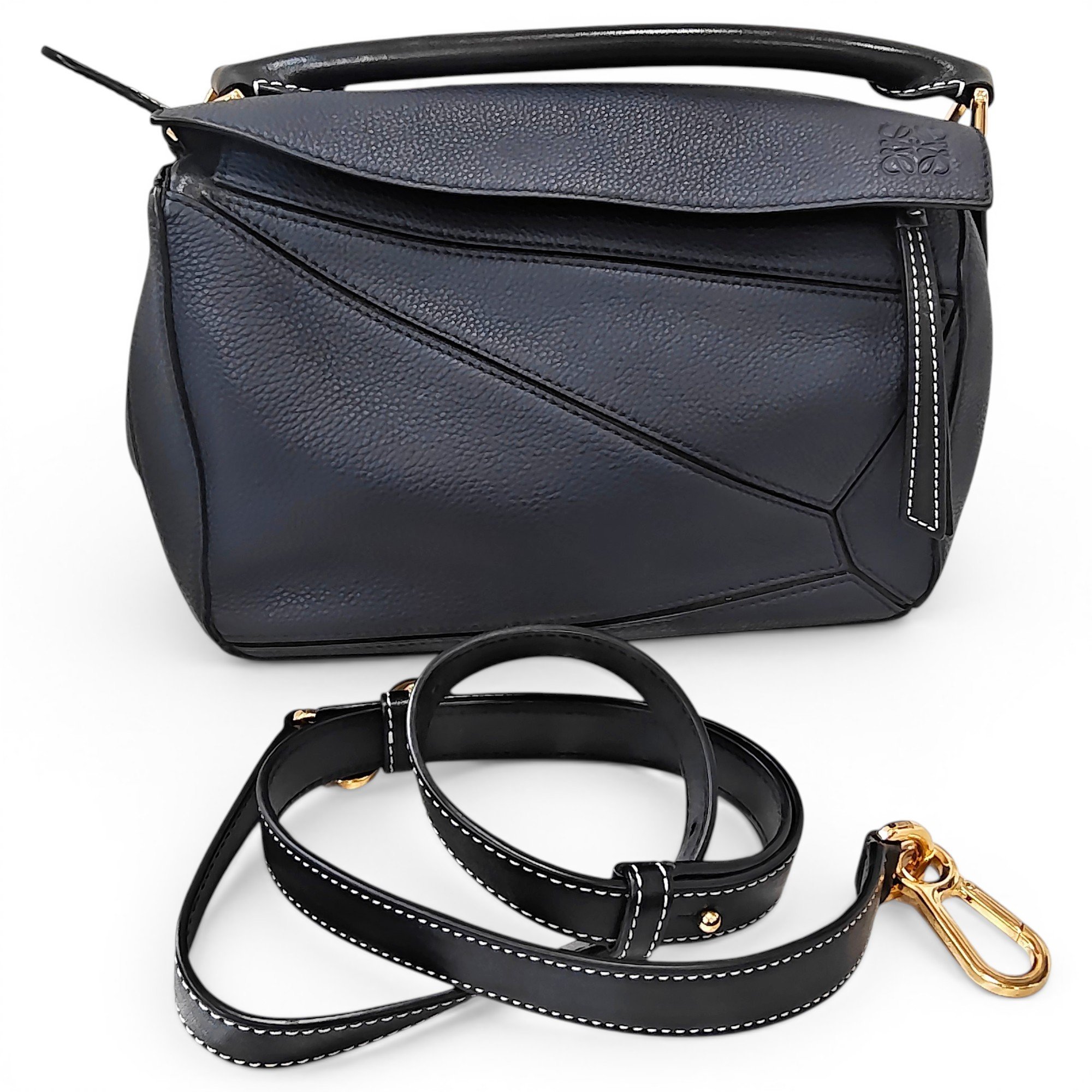 Puzzle leather handbag