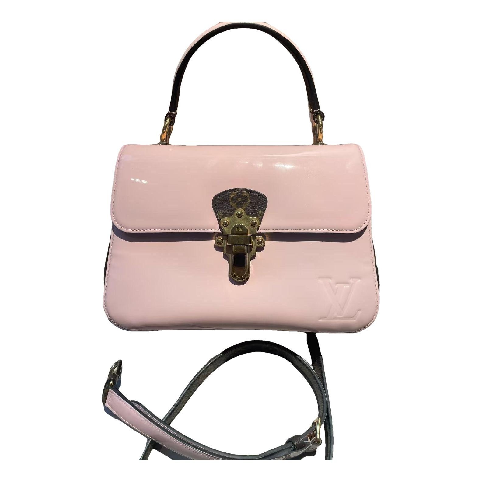 Cherrywood patent leather handbag