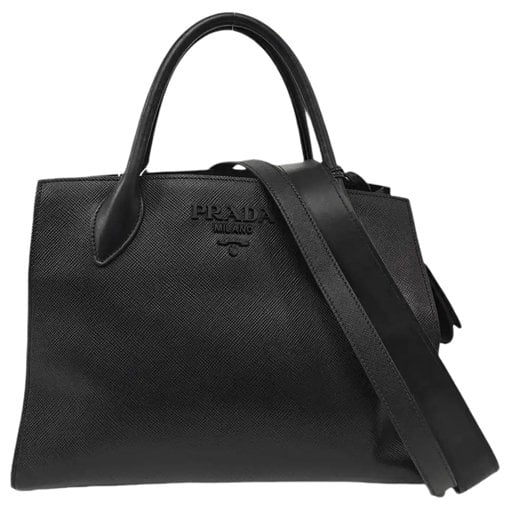 Monochrome leather crossbody bag
