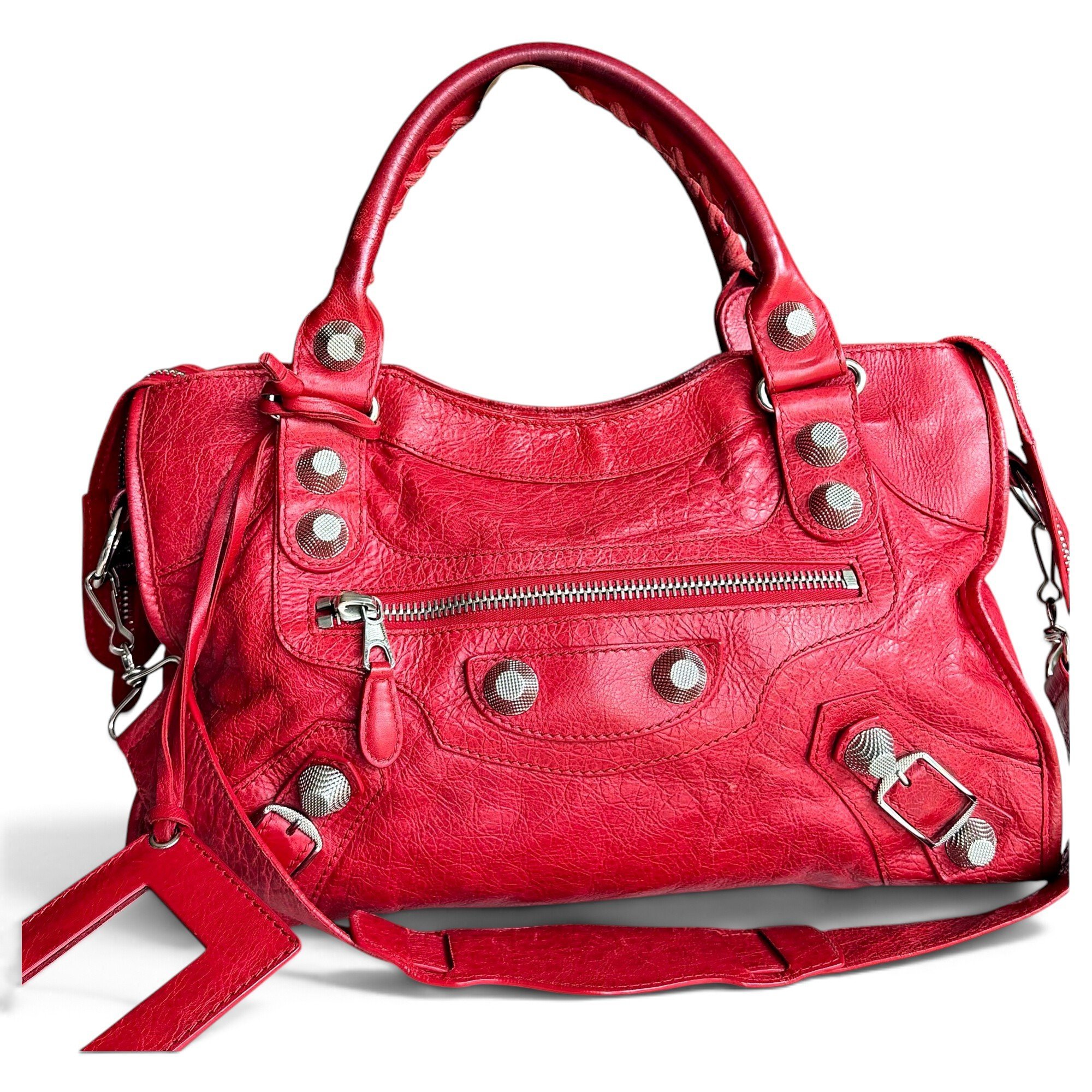 City leather handbag