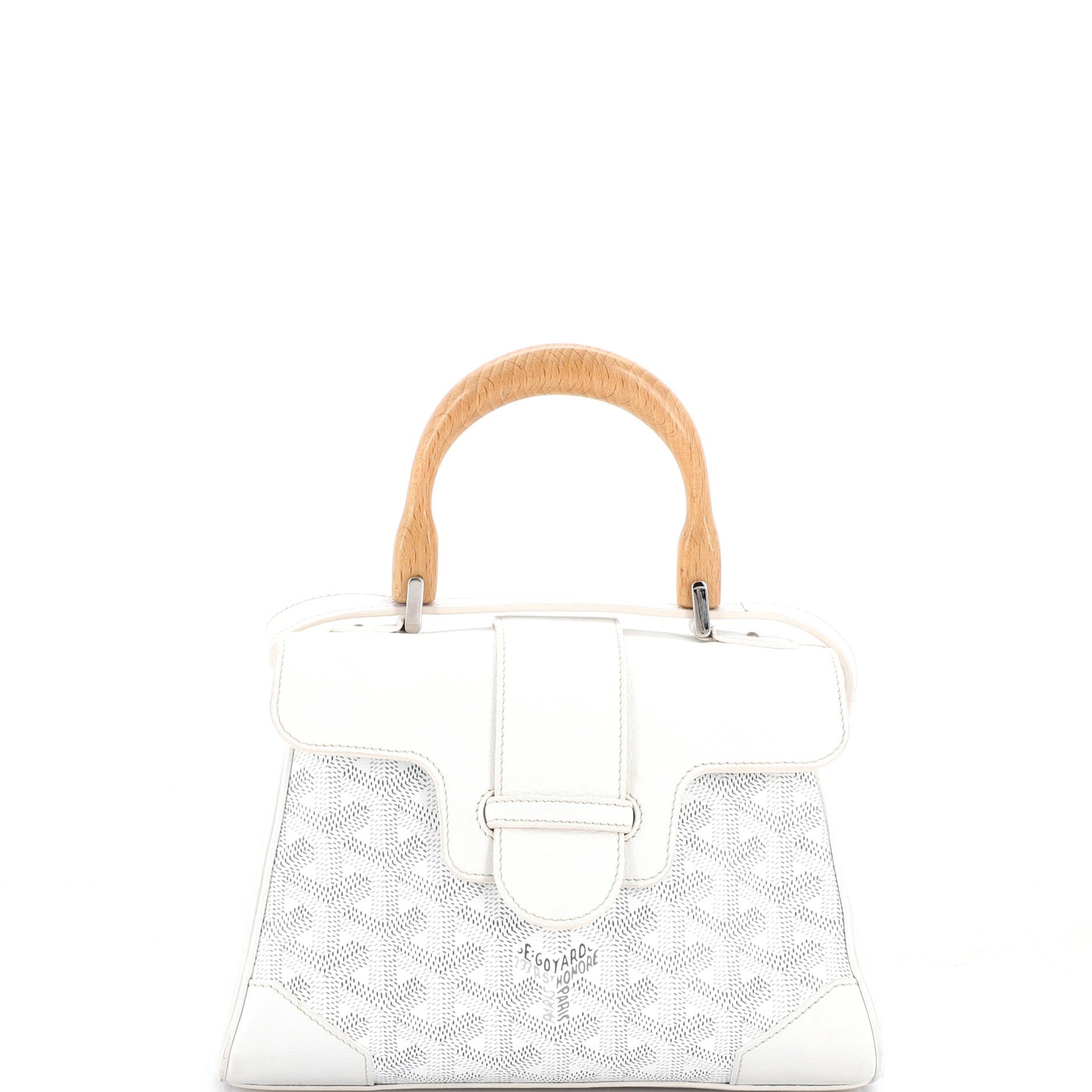 Goyard Saigon Top Handle Bag Coated Canvas with Leather Mini