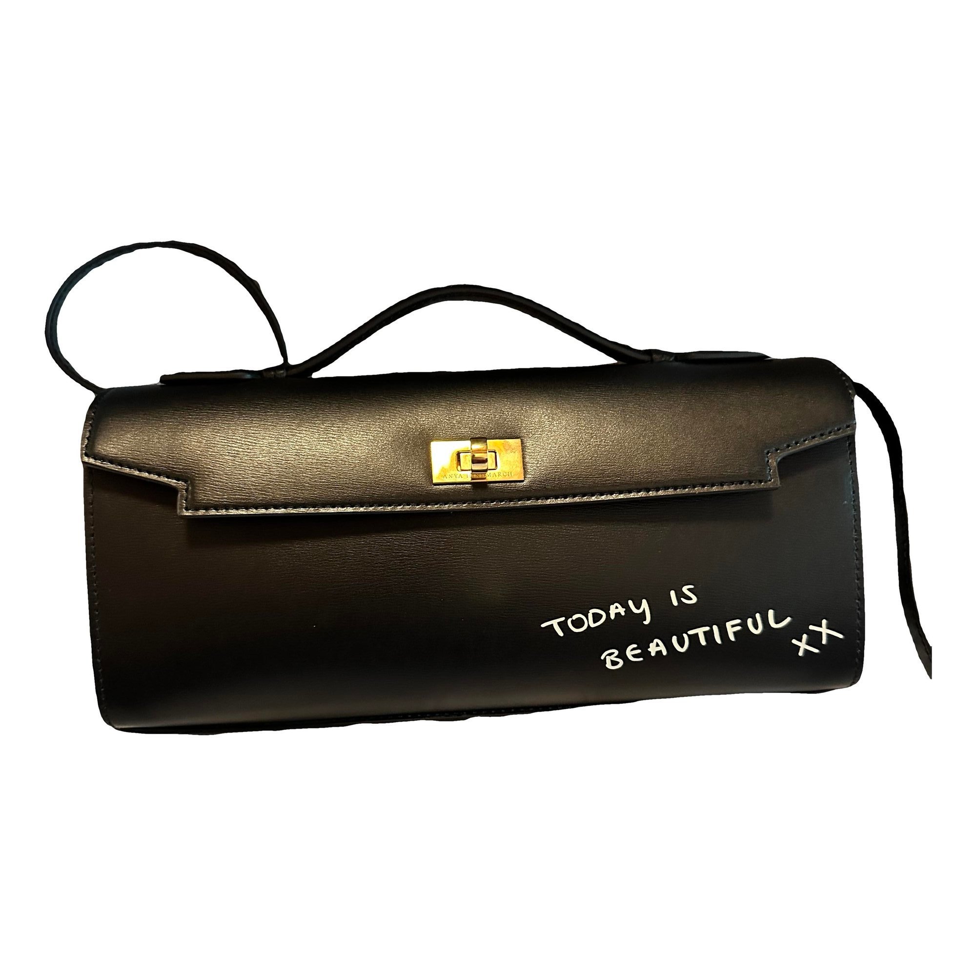 Leather clutch bag