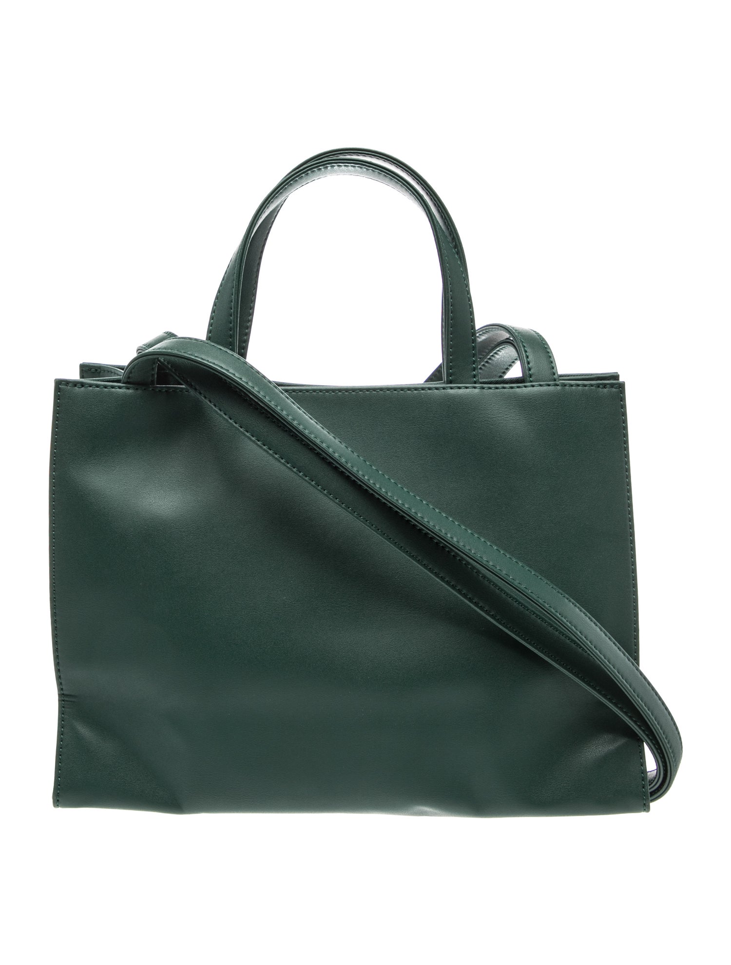 Vegan Leather Shmedium Dark Olive Shopping Bag