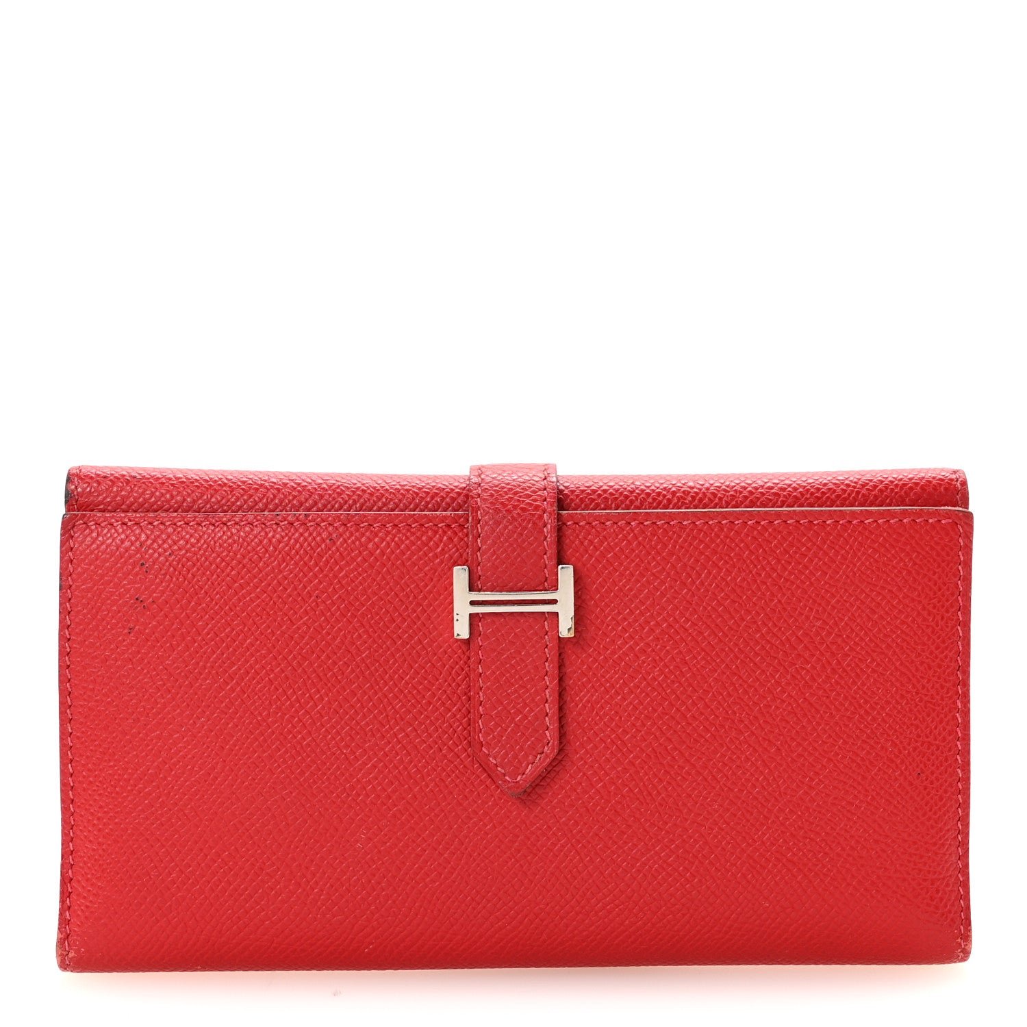 Hermes Hermes Epsom Bearn Gusset Wallet Rouge Casaque