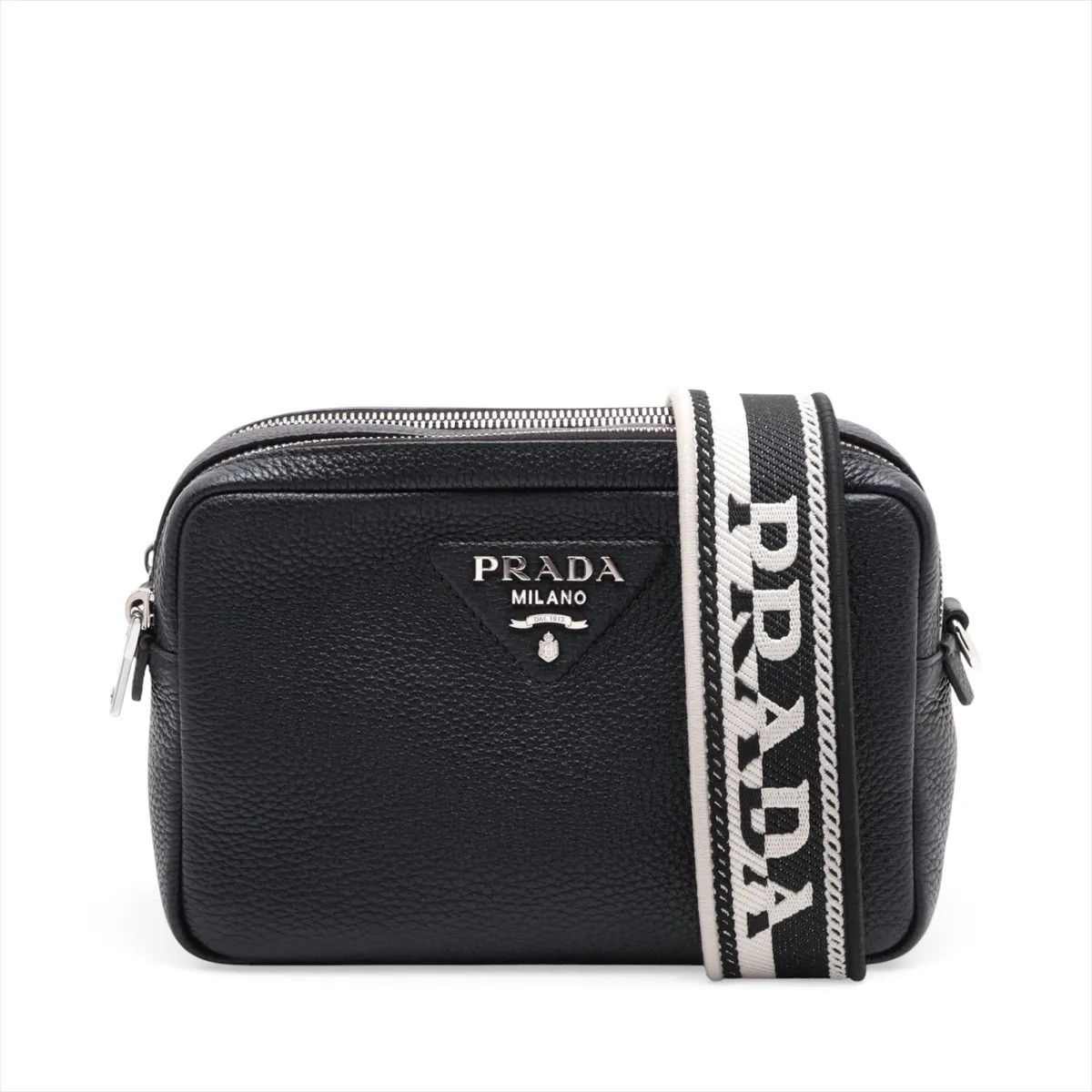 Prada Vitello Daino Leather Shoulder bag Black