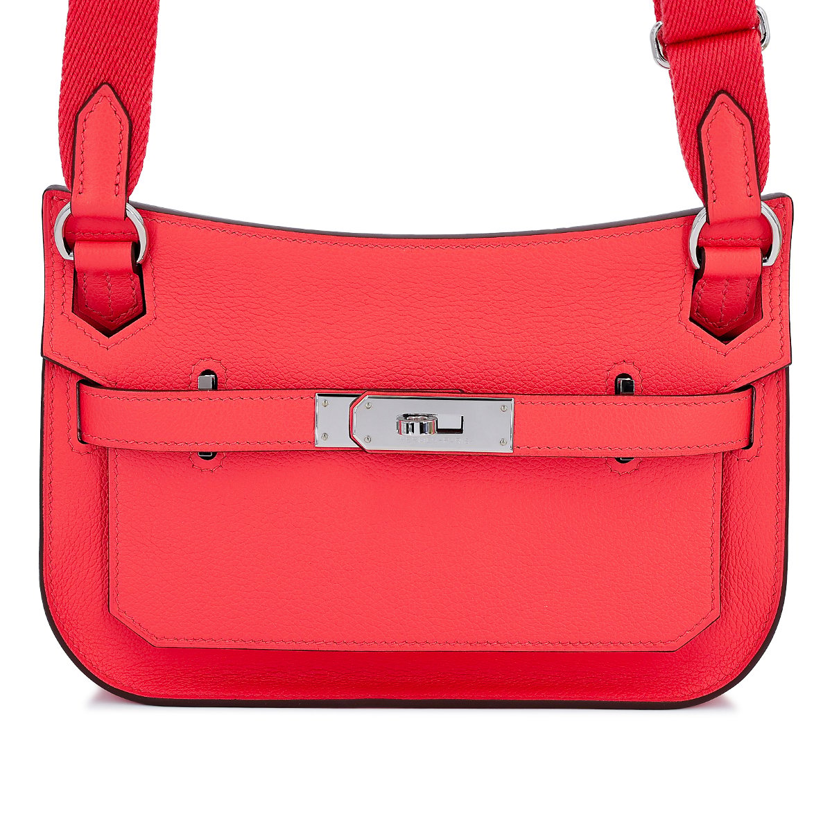 HERMÈS Jypsiere Mini shoulder bag in Rose Texas Evercolor leather with Palladium hardware