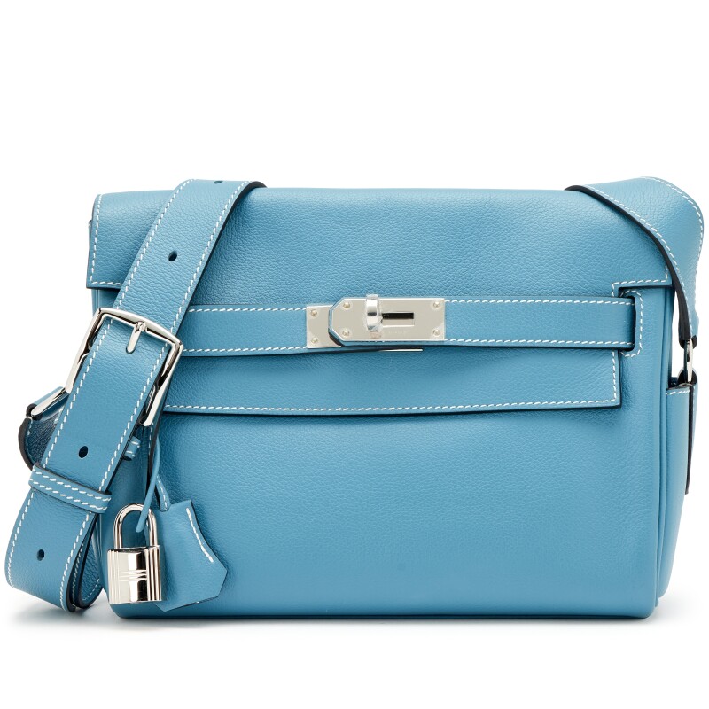 New Bleu Jean Evercolor Kelly Messenger Palladium Hardware, 2024