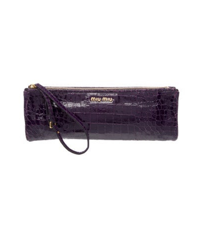 Miu Miu Miu Embossed Leather Clutch