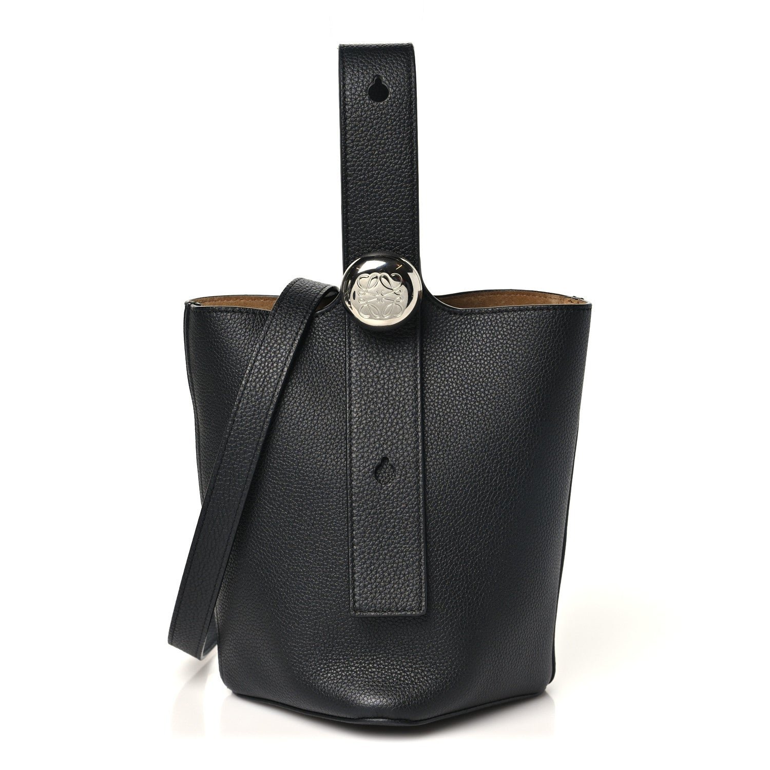 Loewe Loewe Soft Grained Calfskin Mini Pebble Bucket Bag Black