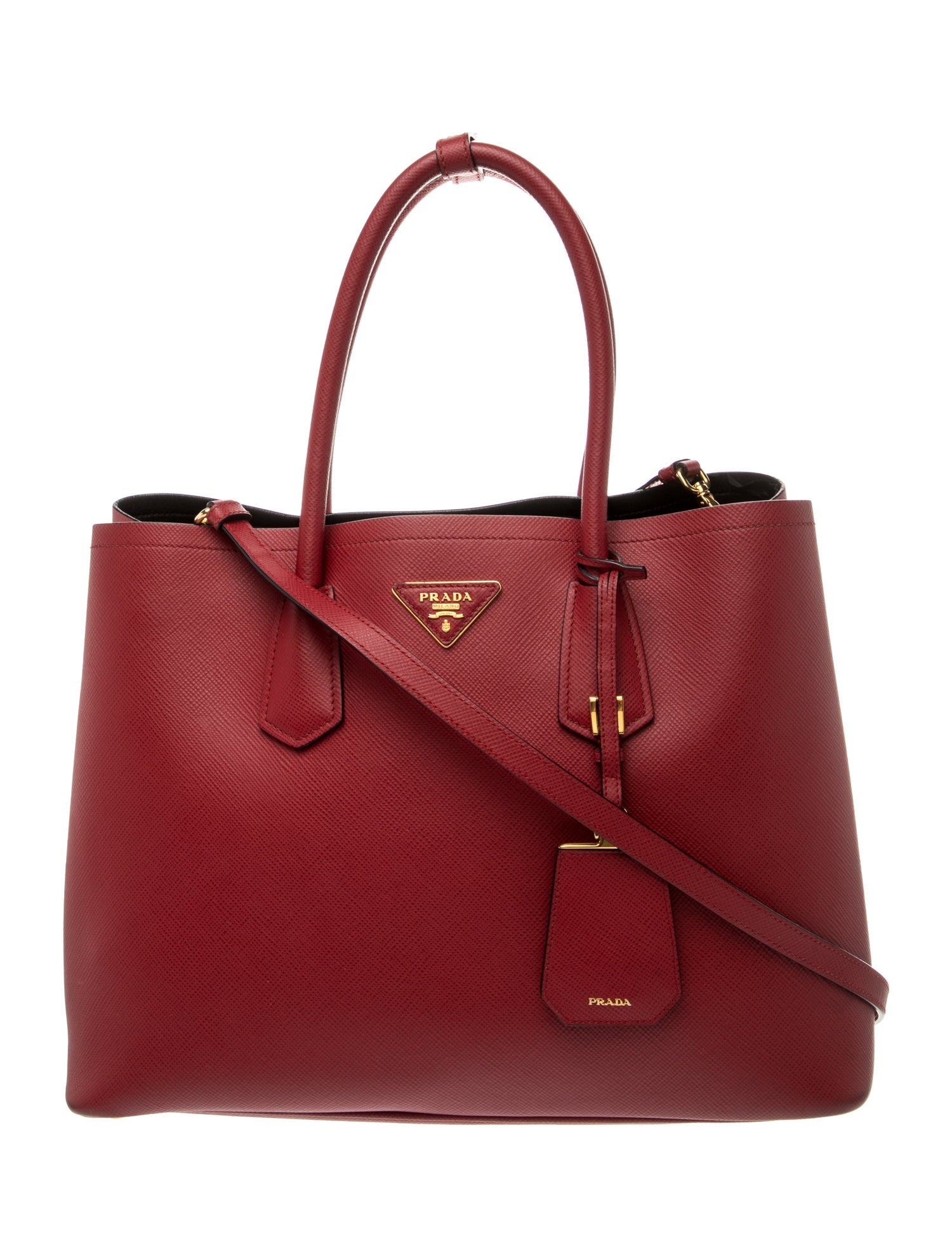 Saffiano Leather Double Bag Large