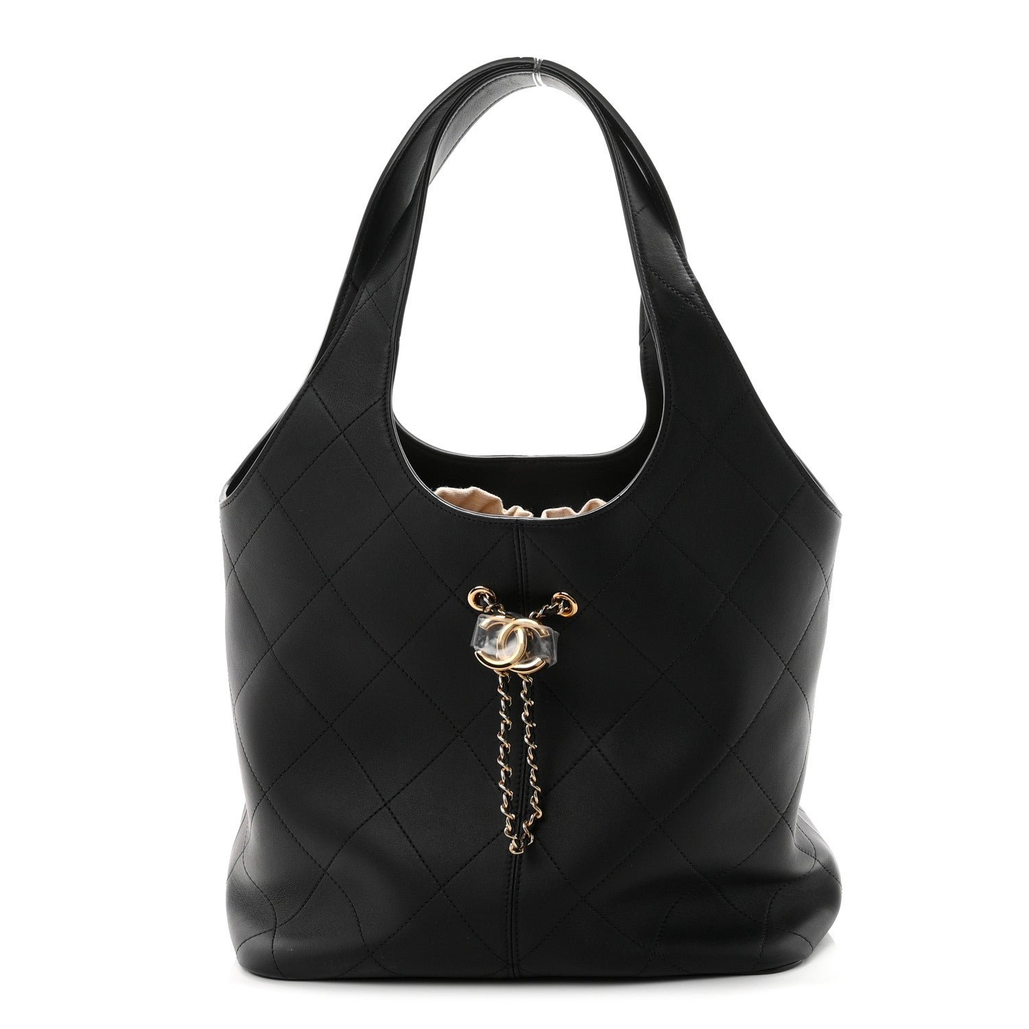 Chanel Calfskin Quilted Medium Shopping Bag Black