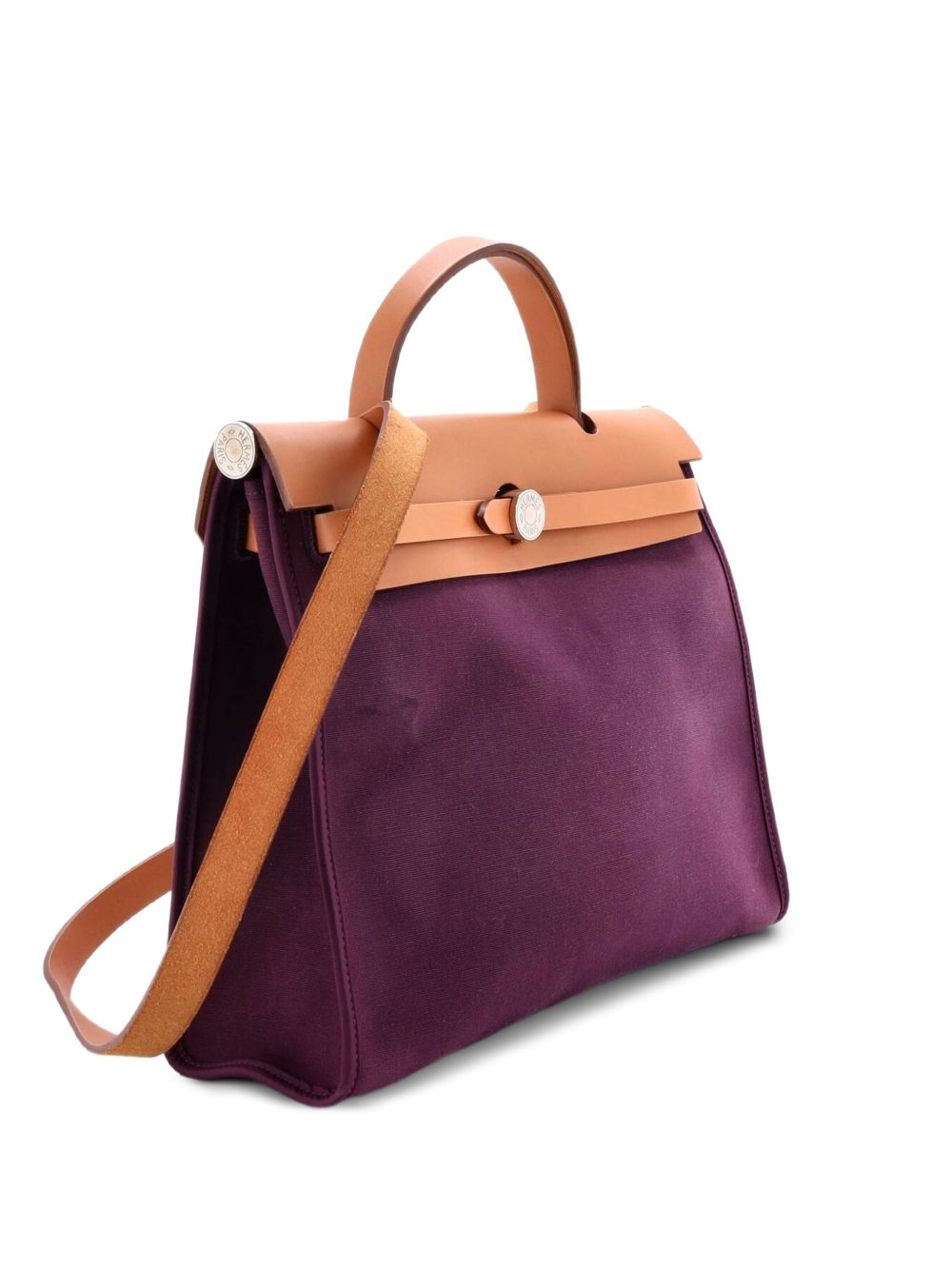 Herbag Zip Leather and Toile 31 shoulder bag