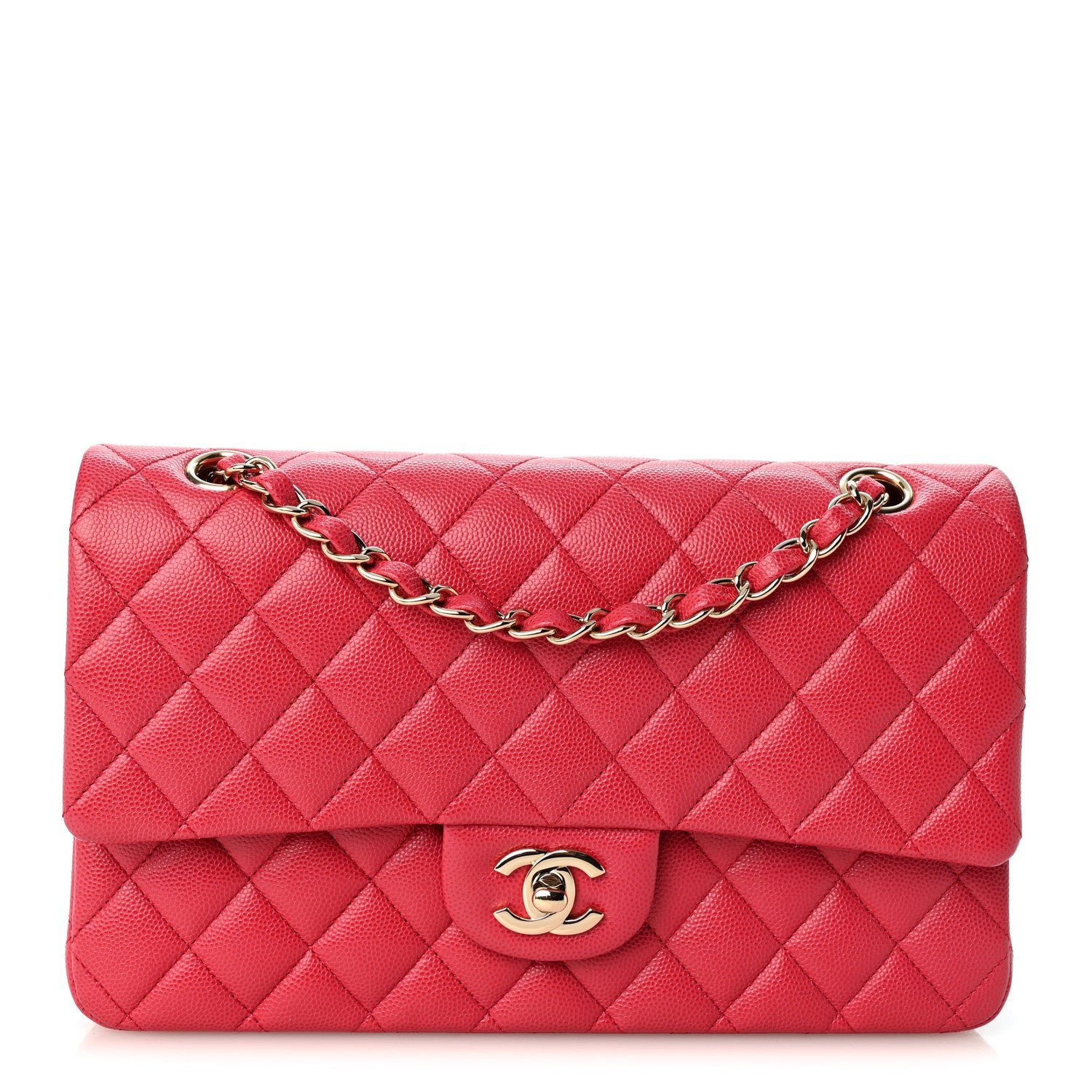 Chanel Caviar Quilted Medium Double Flap Dark Pink