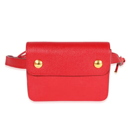 Hermes Hermès Vintage Rouge Vif Courchevel Pochette Belt Bag GHW