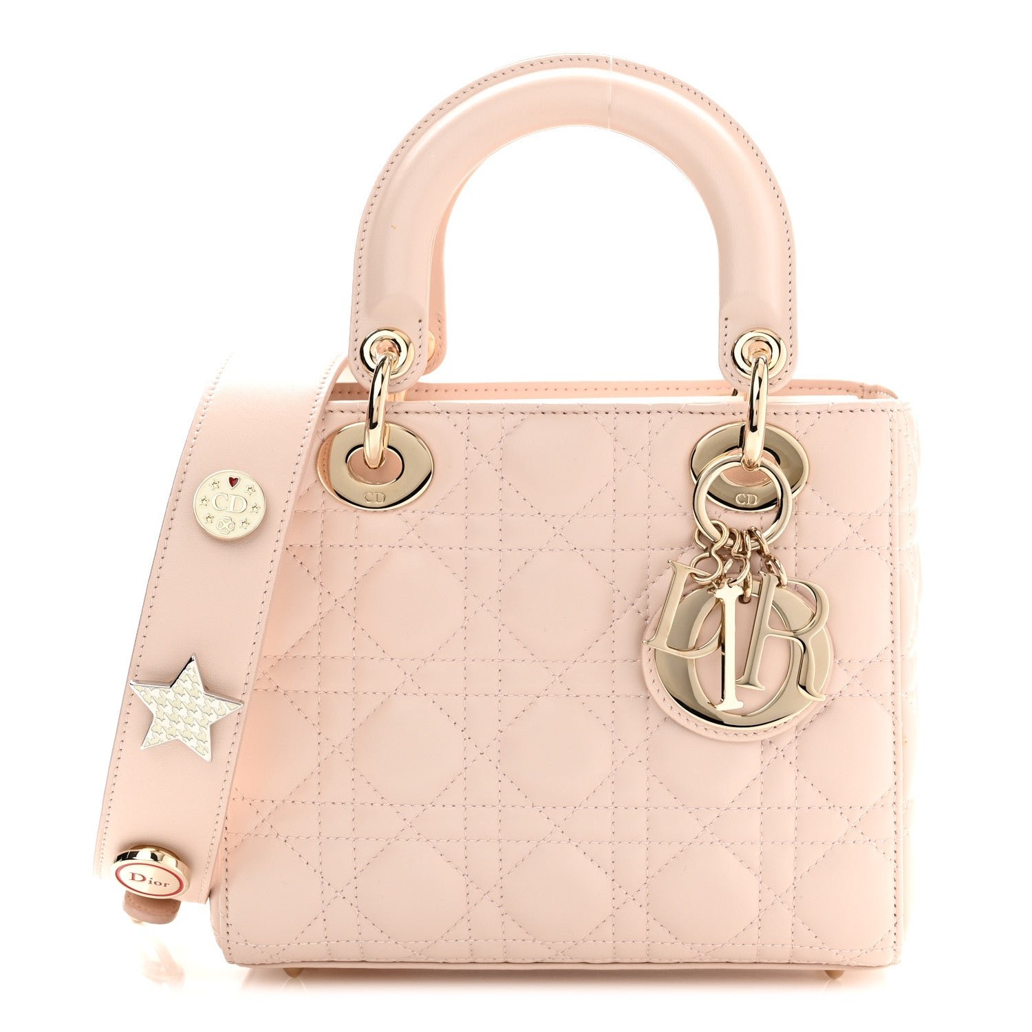 Christian Dior Lambskin Cannage Small Lucky Badges My Lady Dior Pink