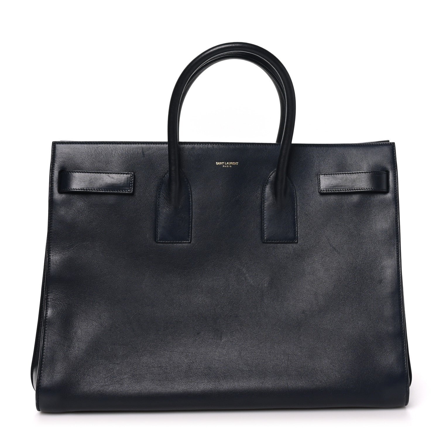 Saint Laurent Calfskin Large Sac de Jour Carryall  Navy Blue