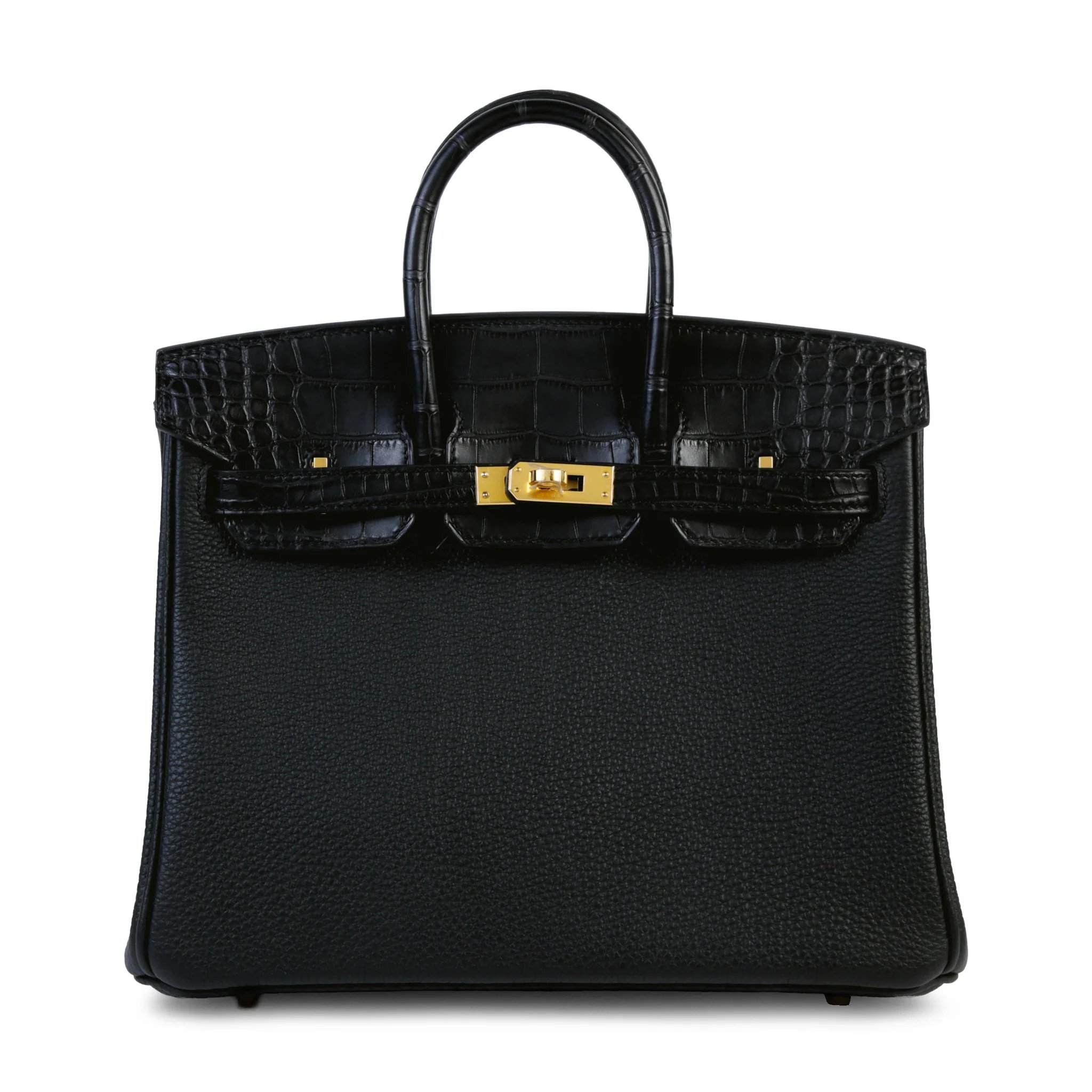 Brand New ( Rank N ) HERMÈS Birkin 25 Touch Noir (89) Matte Alligator Togo Gold hardware K (2025)