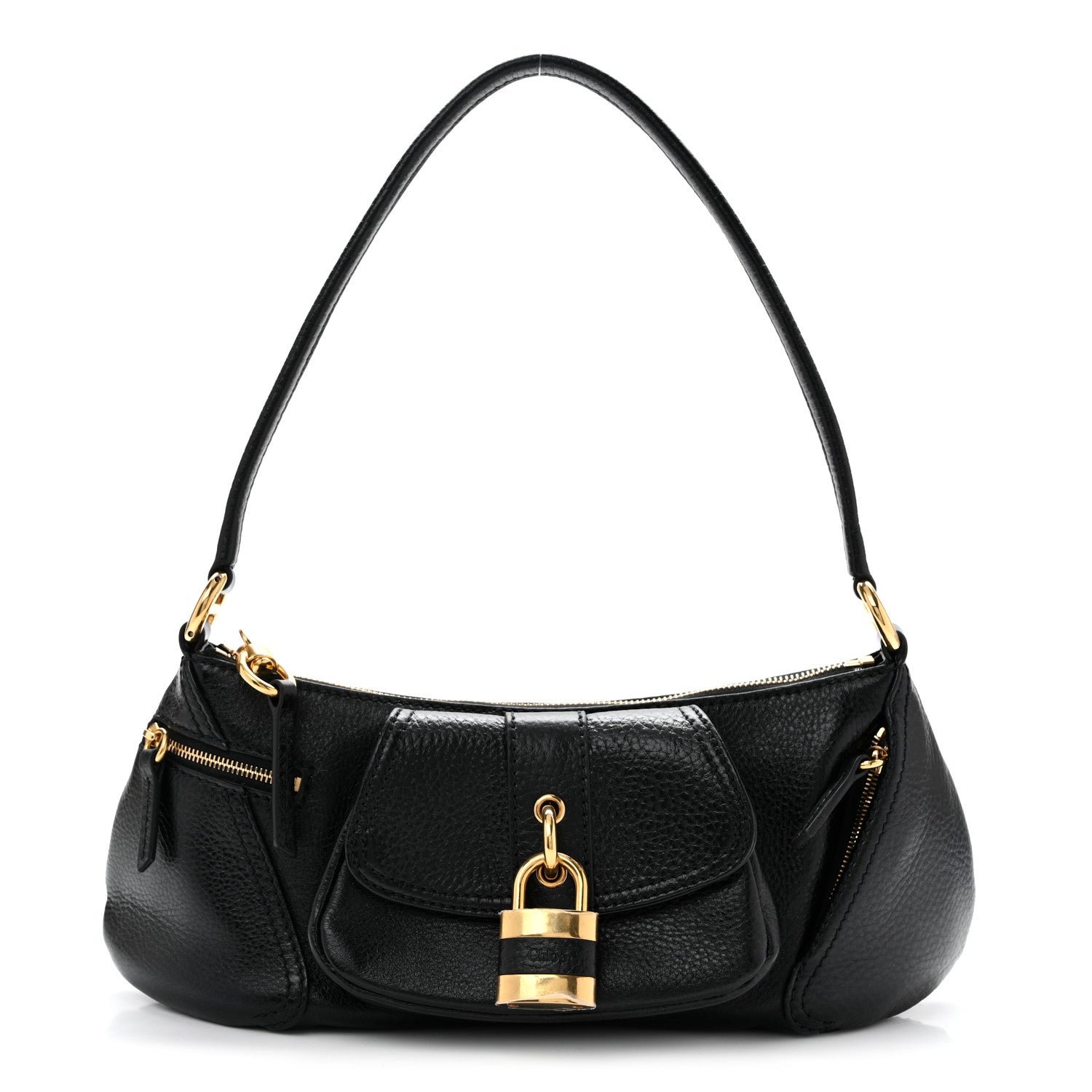 Chloe Grained Calfskin The 99 Shoulder Bag Black