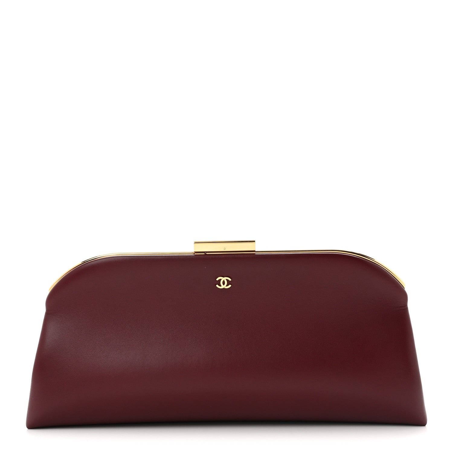 Chanel Lambskin Large Clutch Burgundy