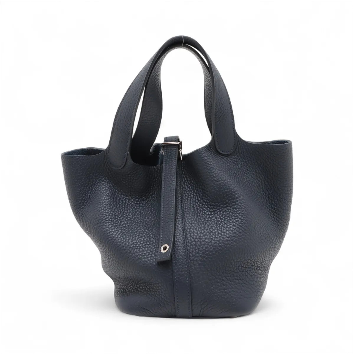Hermès Picotin Lock 18 PM Taurillon Clemence Blue nuit Silver Metal Fittings Z: