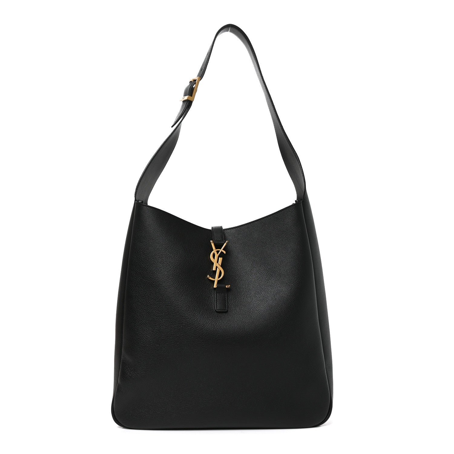 Saint Laurent Smooth Calfskin Large Le 5 A 7 Soft Hobo Black