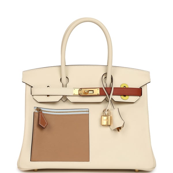 Hermes Hermes Colormatic Birkin 30 Nata, Lime, Chai, Cuivre and Bleu Brume Swift Gold Hardware