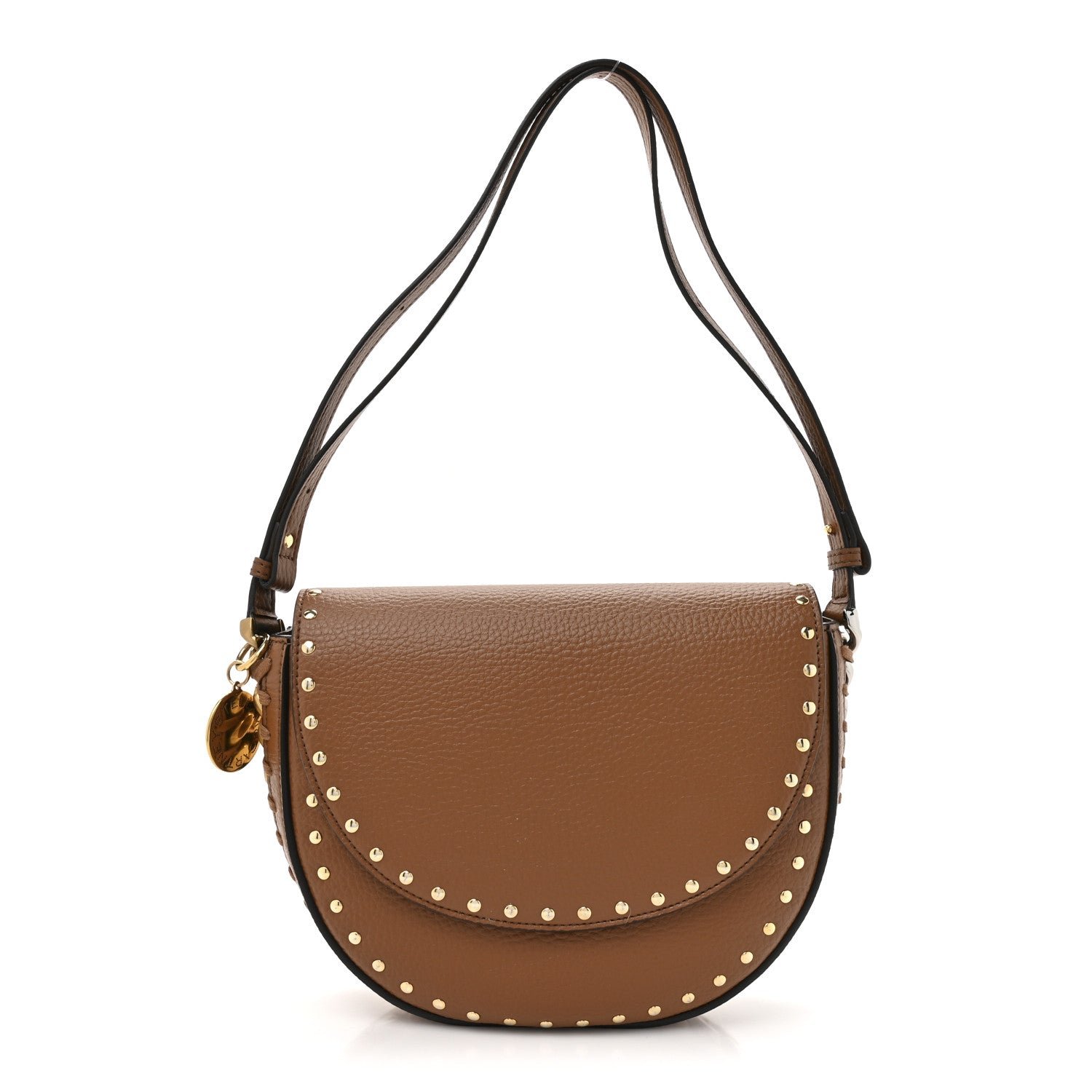 Stella McCartney Stella McCartney Eco Grainy Alter Mat Studded Frayme Flap Shoulder Bag Pecan
