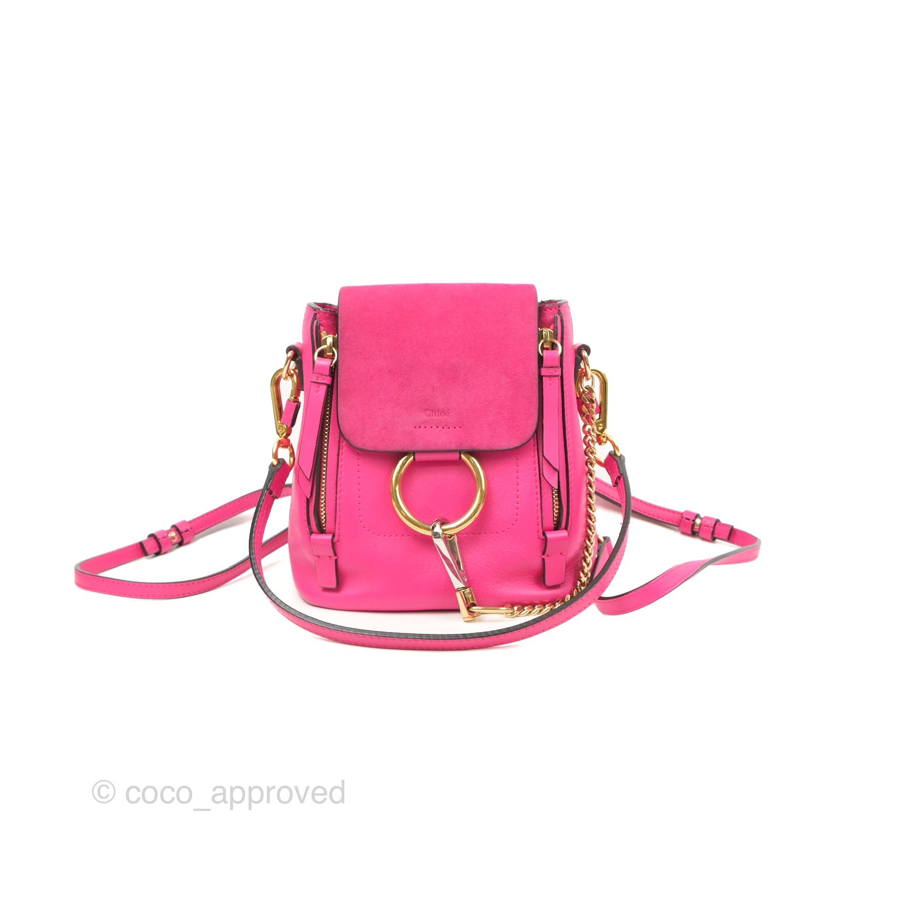 Chloé Mini Faye Backpack Hot Pink