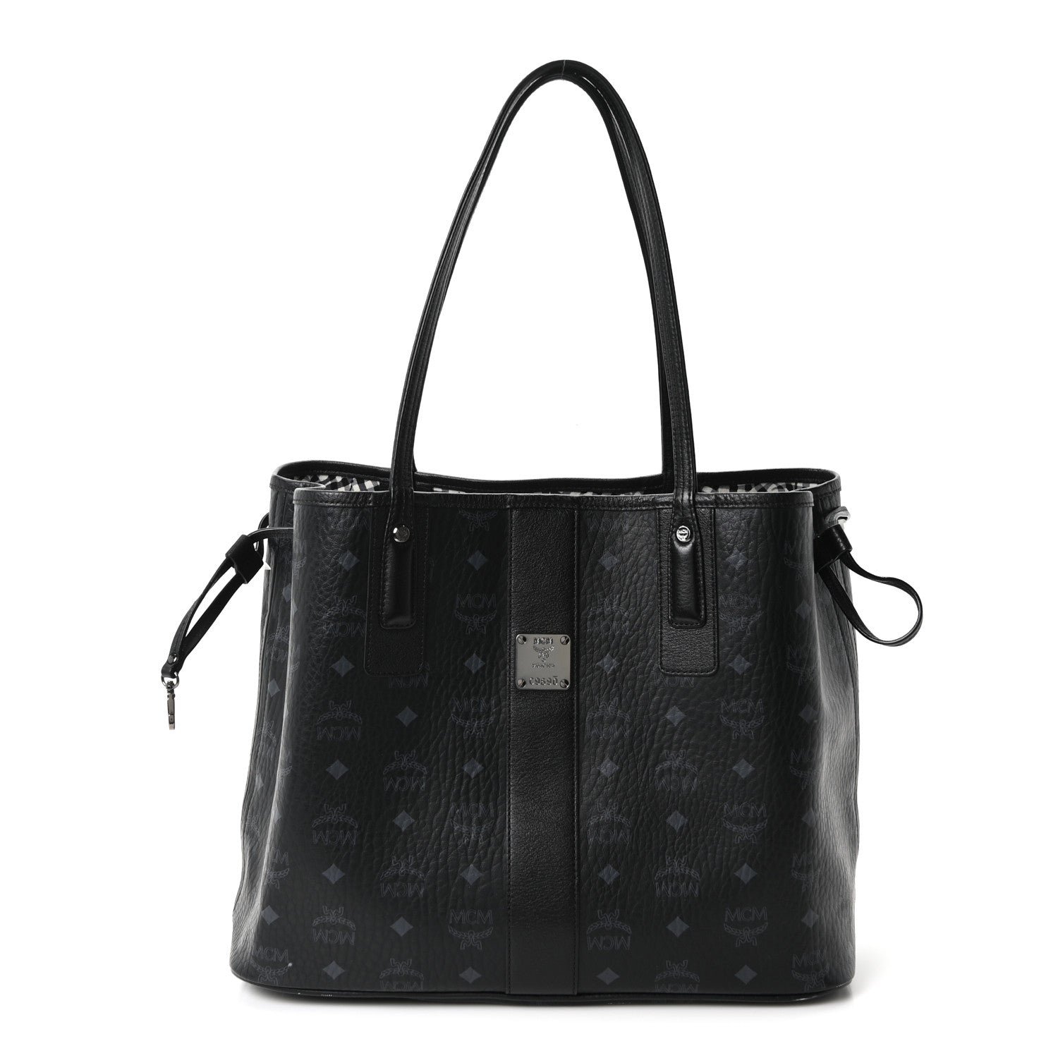 MCM Visetos Medium Liz Reversible Shopper Tote Black