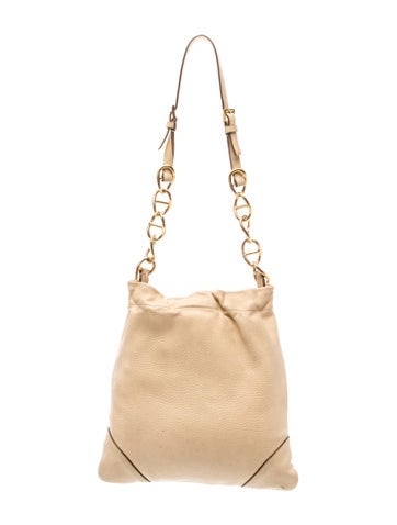 Vitello Daino Leather Shoulder Bag Vintage