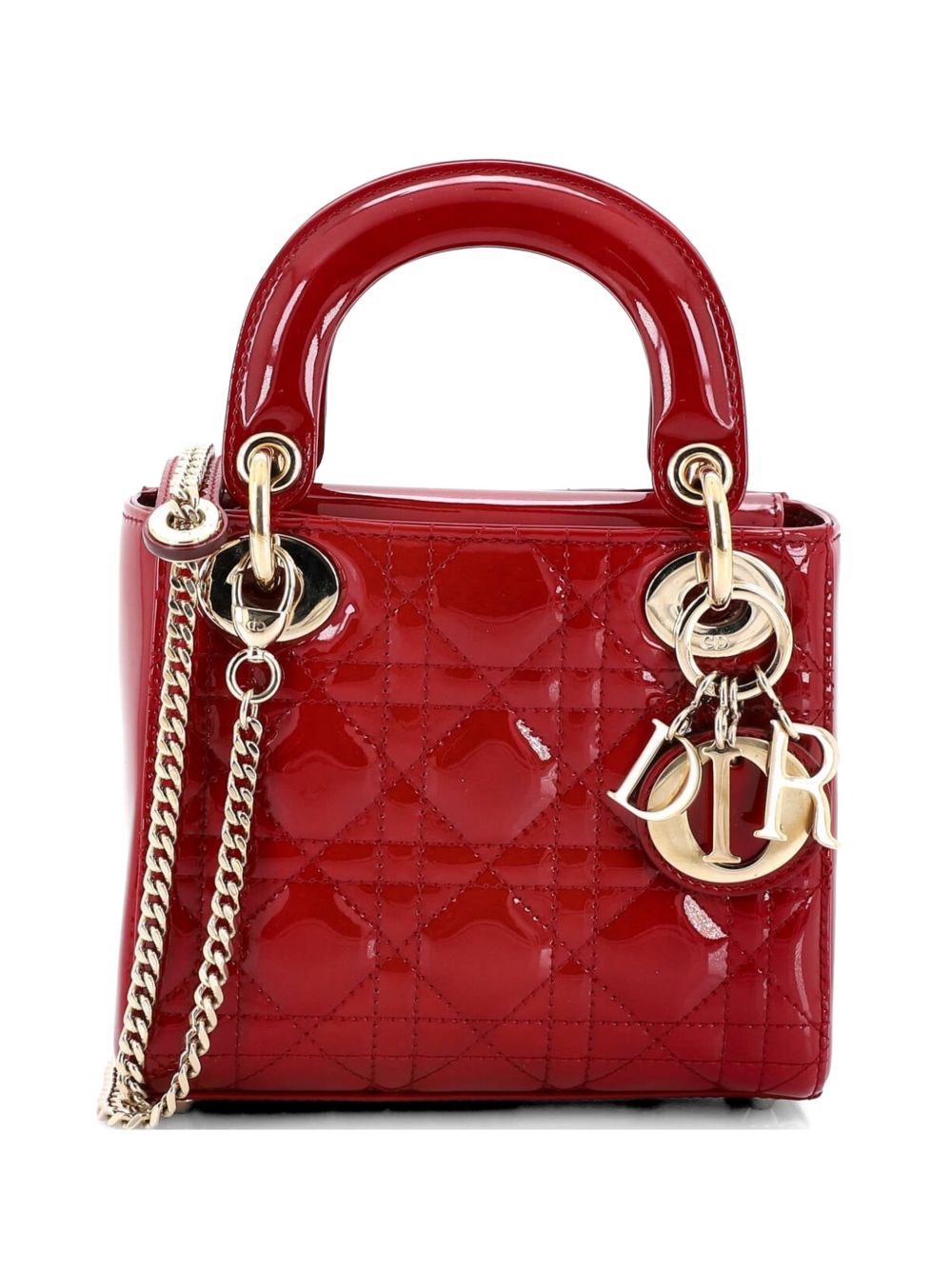 Lady Dior Chain Bag Cannage Quilt Patent Mini satchel