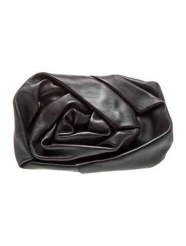 Leather Rose Clutch