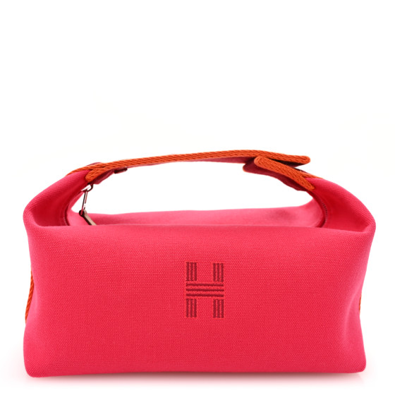 Hermes Canvas Small Bride-A-Brac Pouch Hibiscus