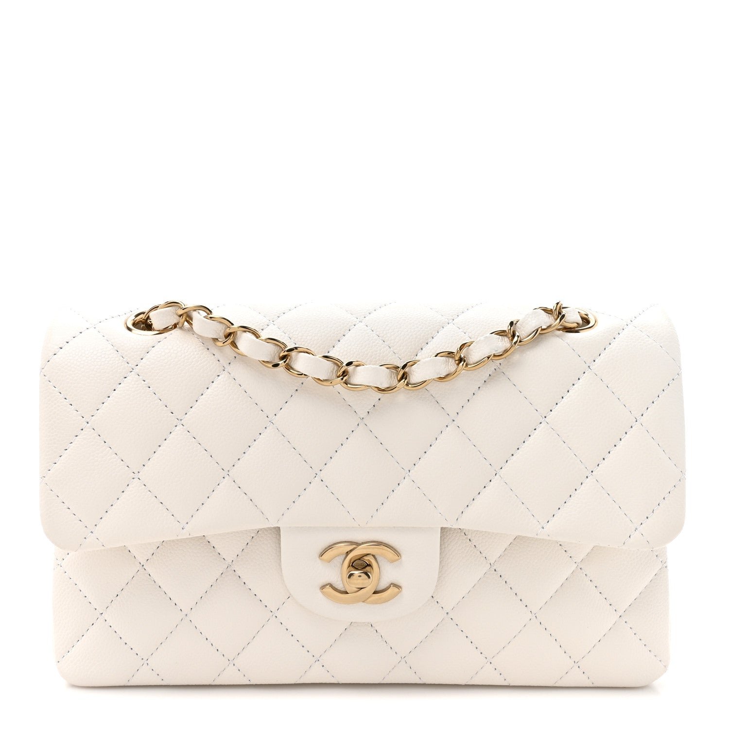 Chanel Caviar Quilted Small Double Flap White